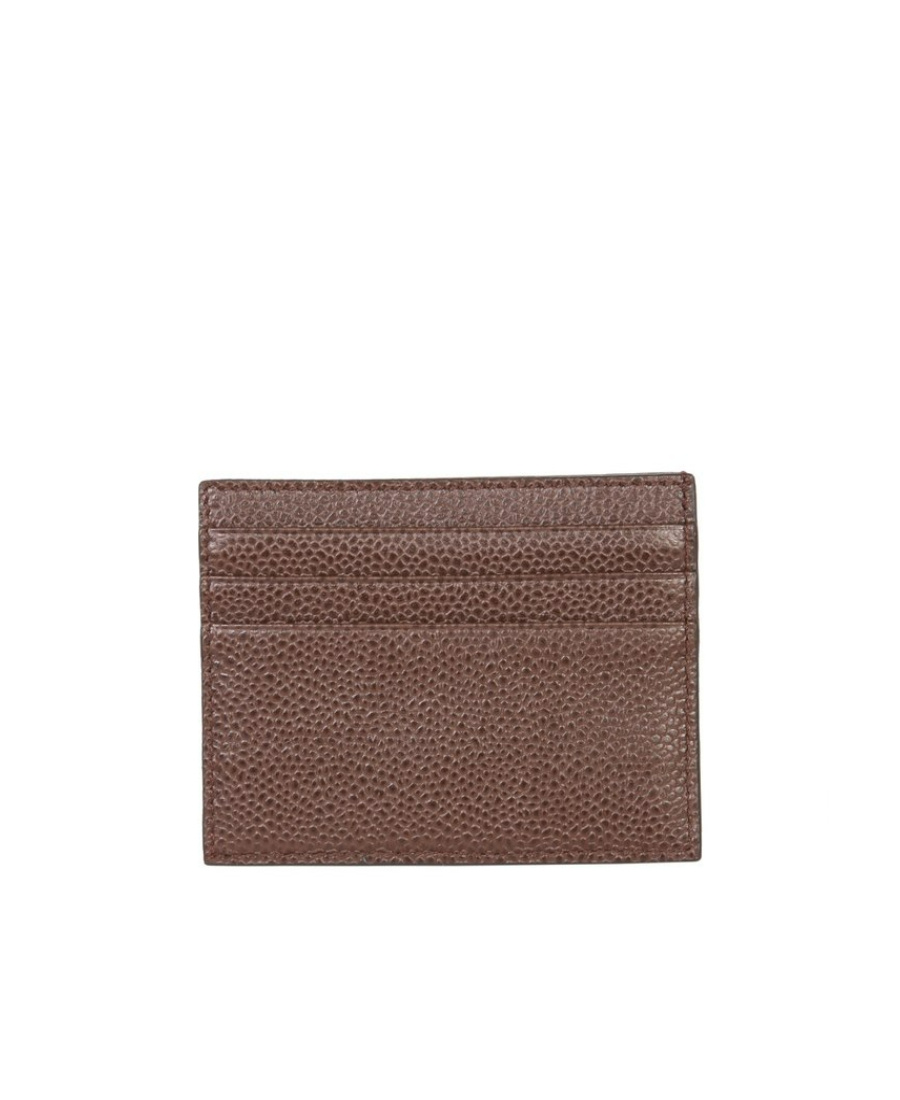 Thom Browne 4-bar Stripe Cardholder In Brown