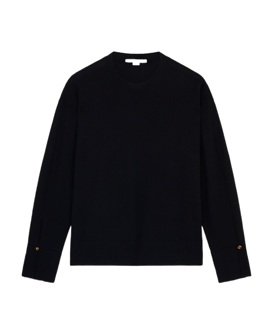 Shop Stella Mccartney Iconics Split-cuff Jumper In Black