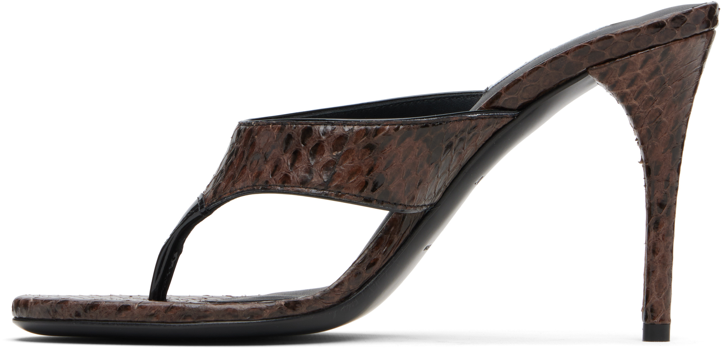 Alaïa Infradito Snakeskin-effect Sandals In Black