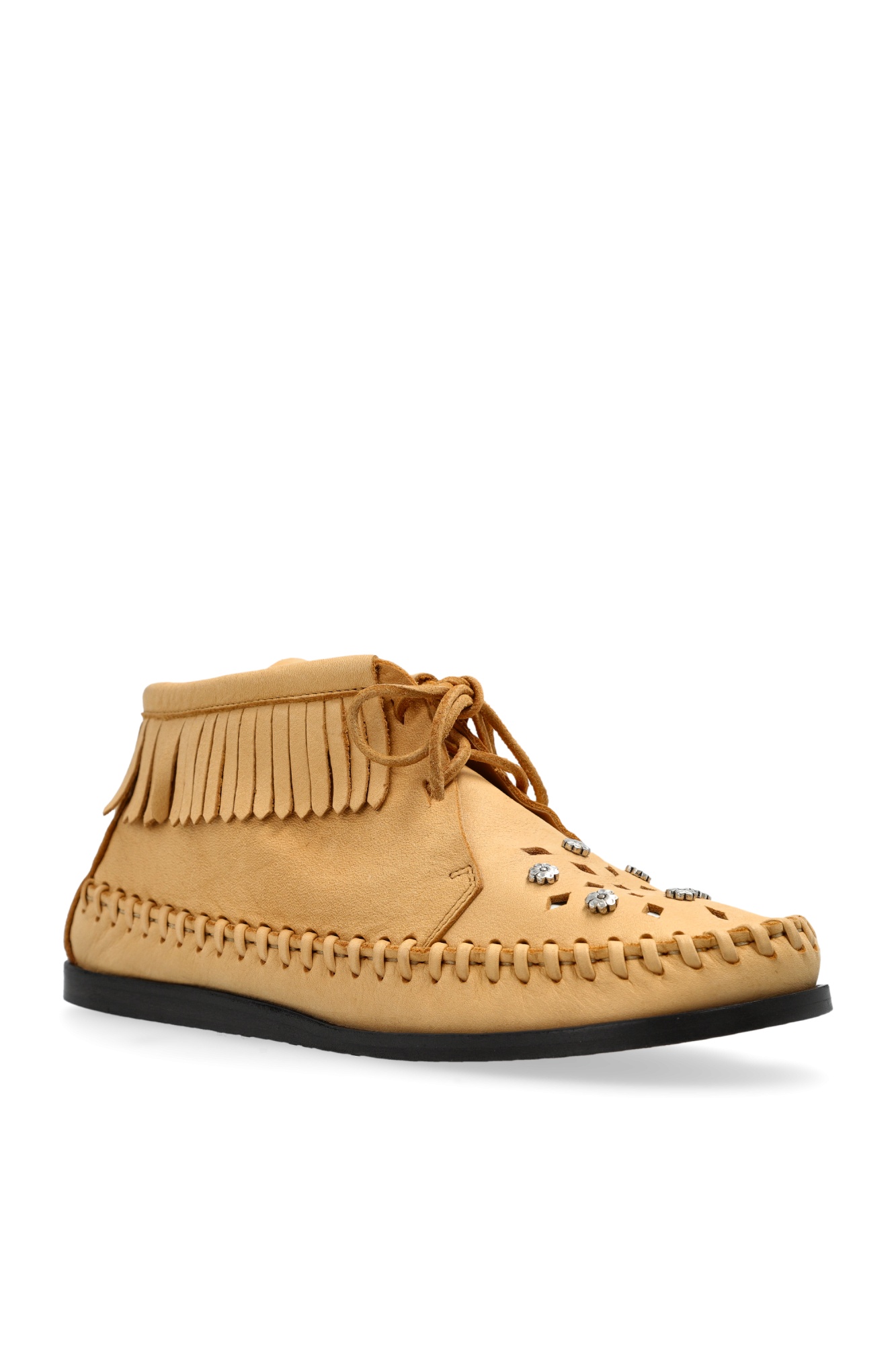 Isabel Marant Beige Leather Felsa Angle Boots In Nude