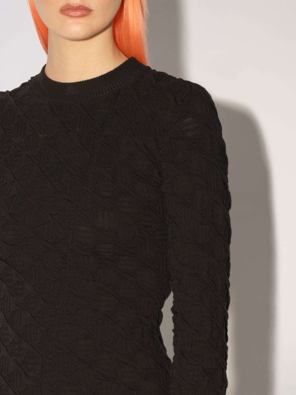 Ambush Textured Logo-hem Knit Jumper In Black