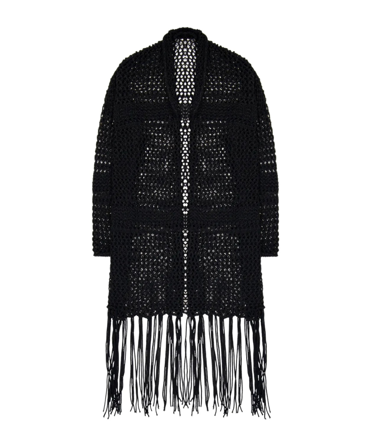 Laneus Oversize Open-knit Cardigan In Black