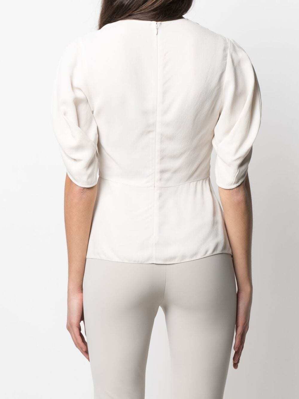 Stella Mccartney Melody V-neck Peplum Blouse In White