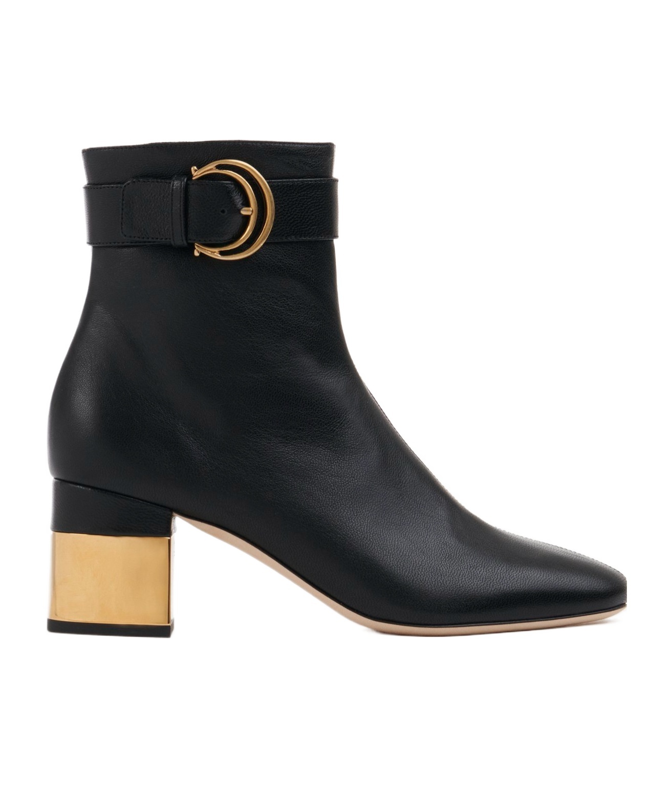 Chloé 'alize' Black Ankle Boots With C Buckle In Black