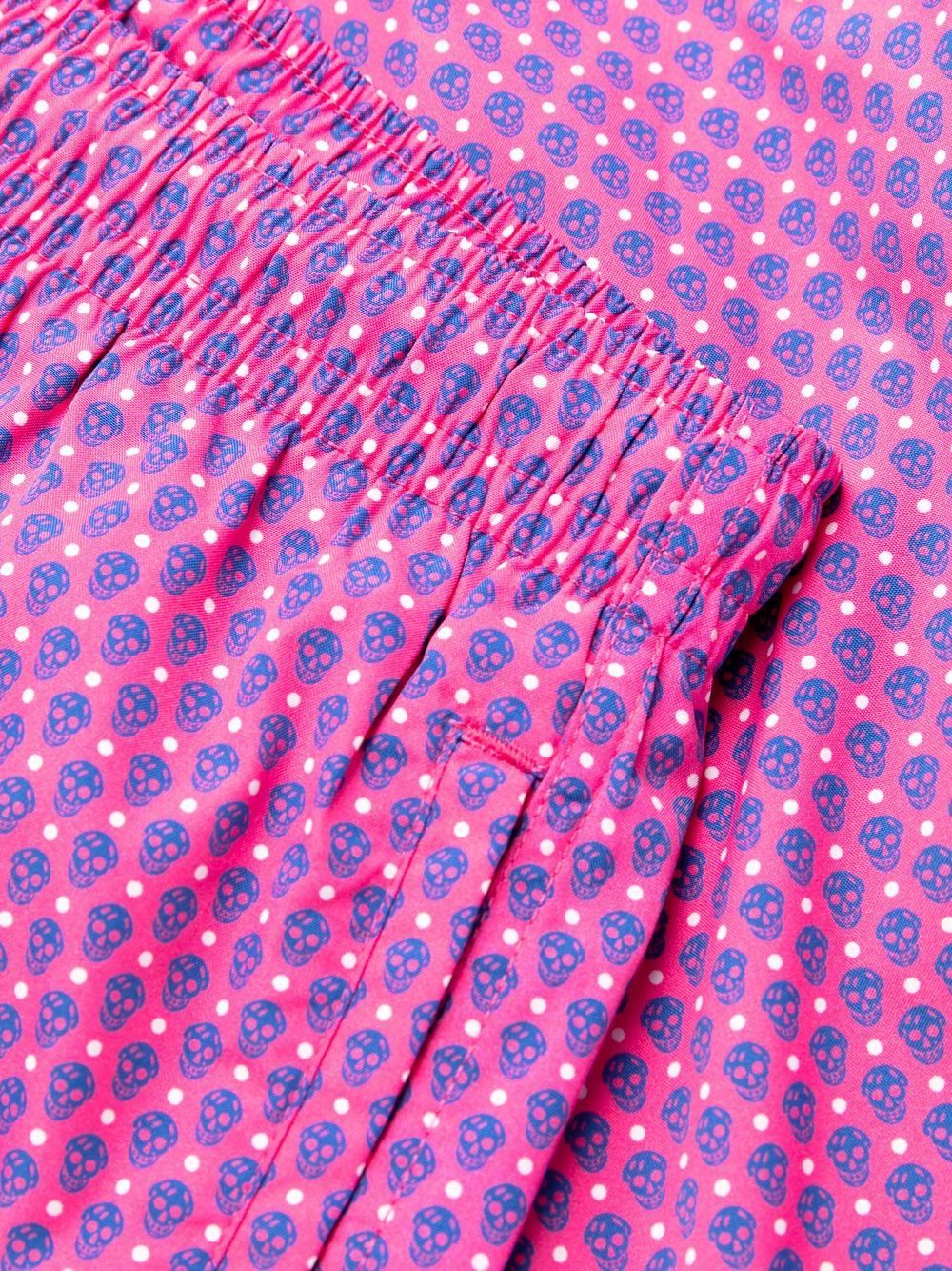 Alexander Mcqueen Skull-print Swim Shorts In Pink