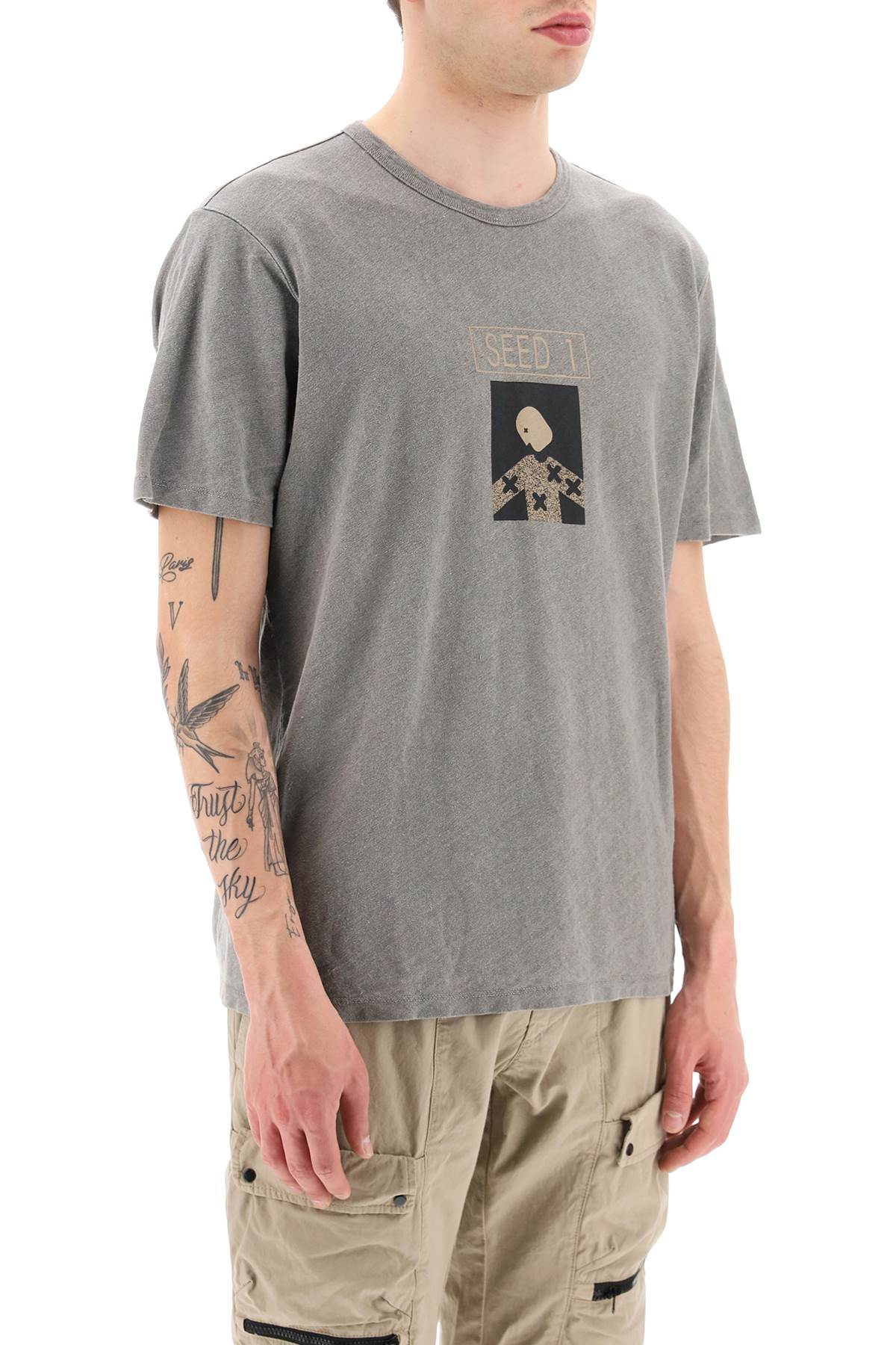 C.p. Company Gray Graphic T-shirt In Gray