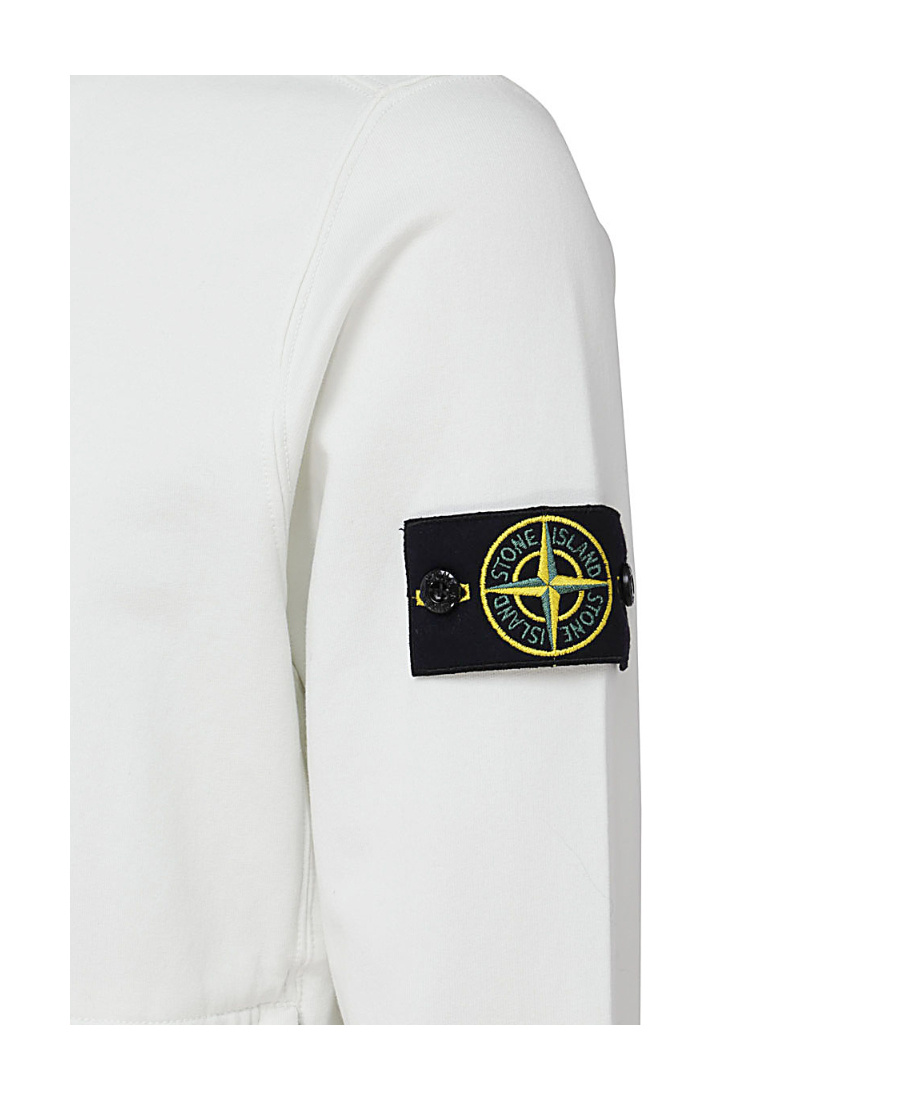 Stone Island Compass-badge Jersey-knit Jumper In White