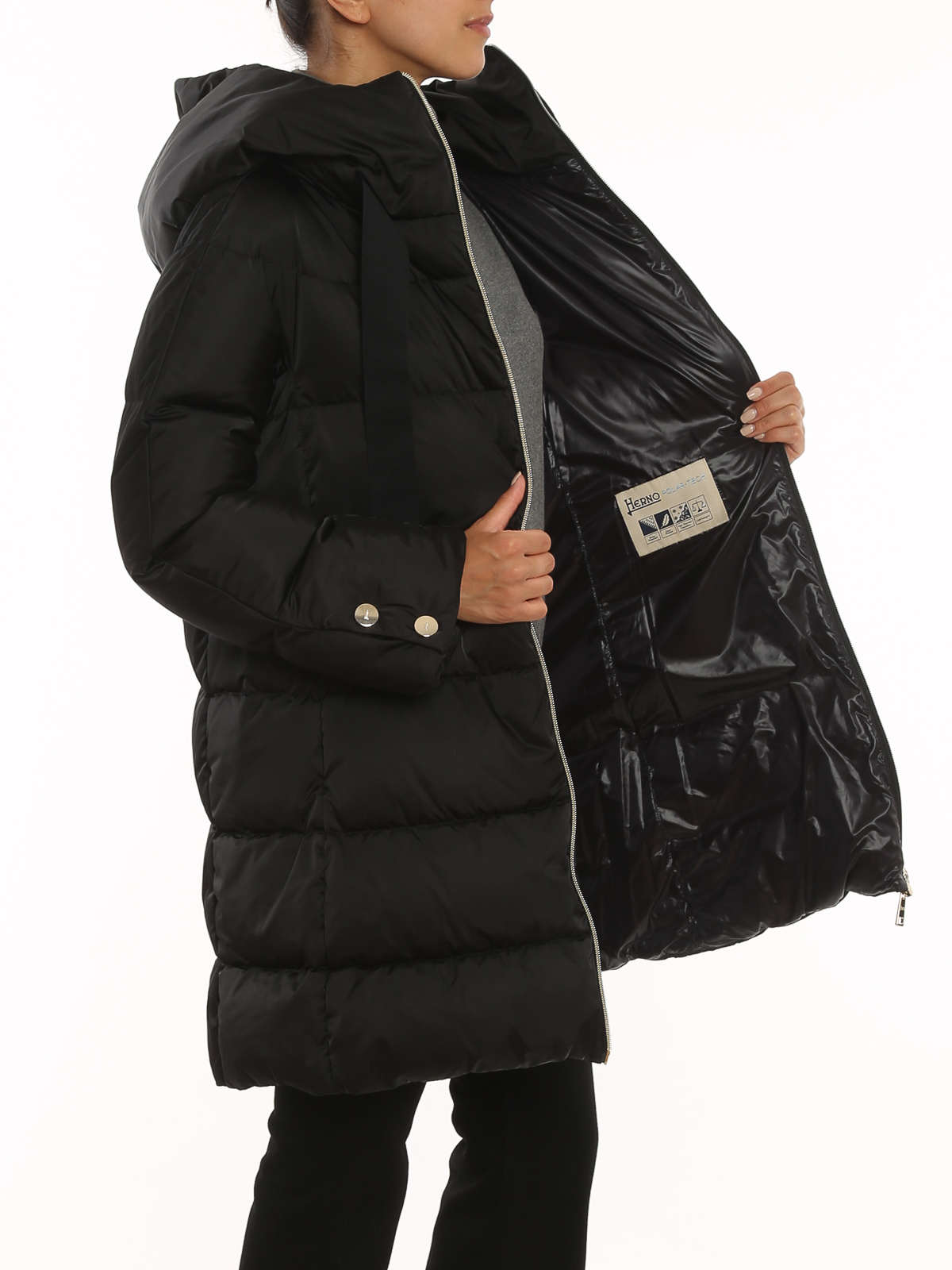 Herno Hooded Padded Coat In Black