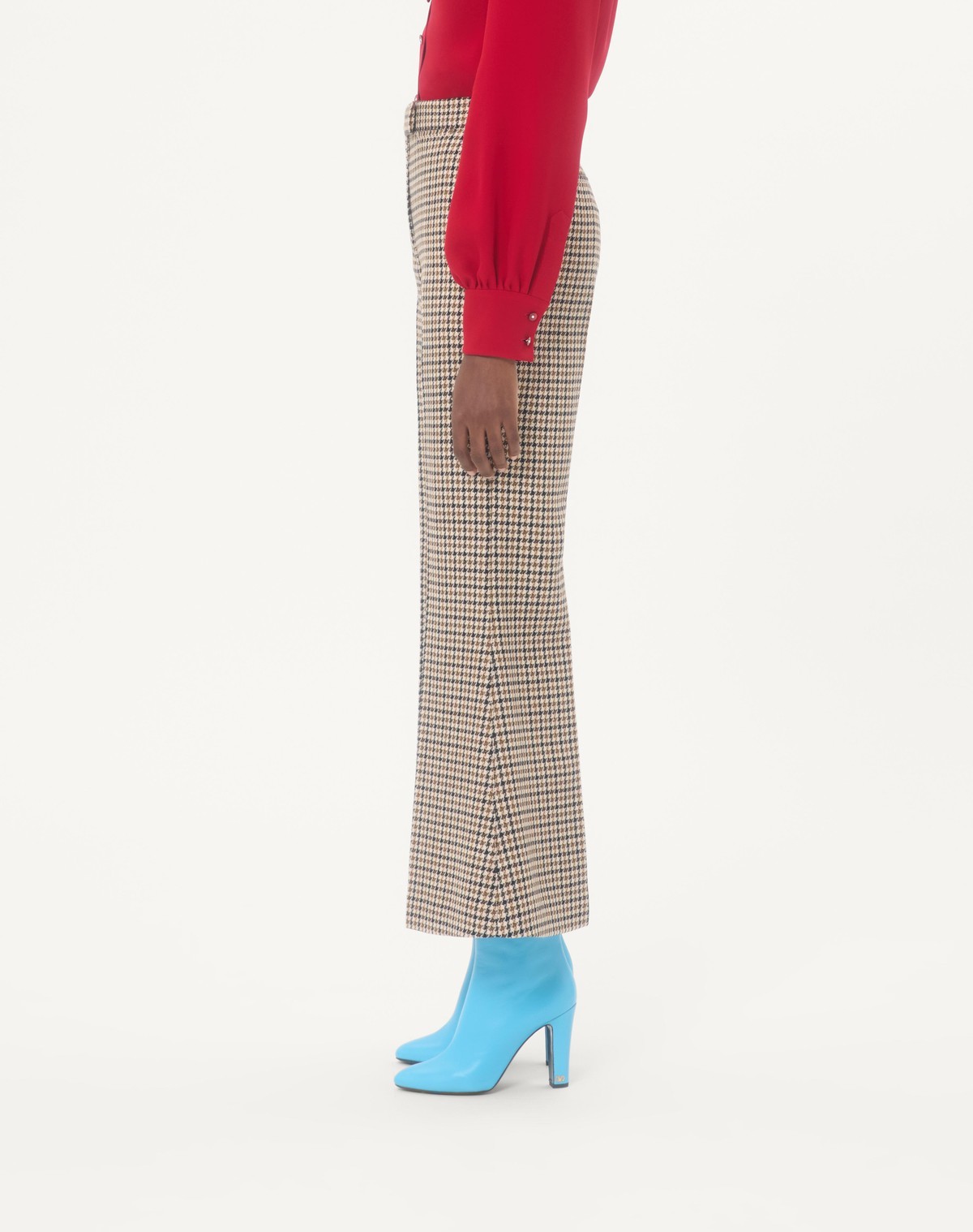 Valentino Houndstooth Casual Pants In Multi