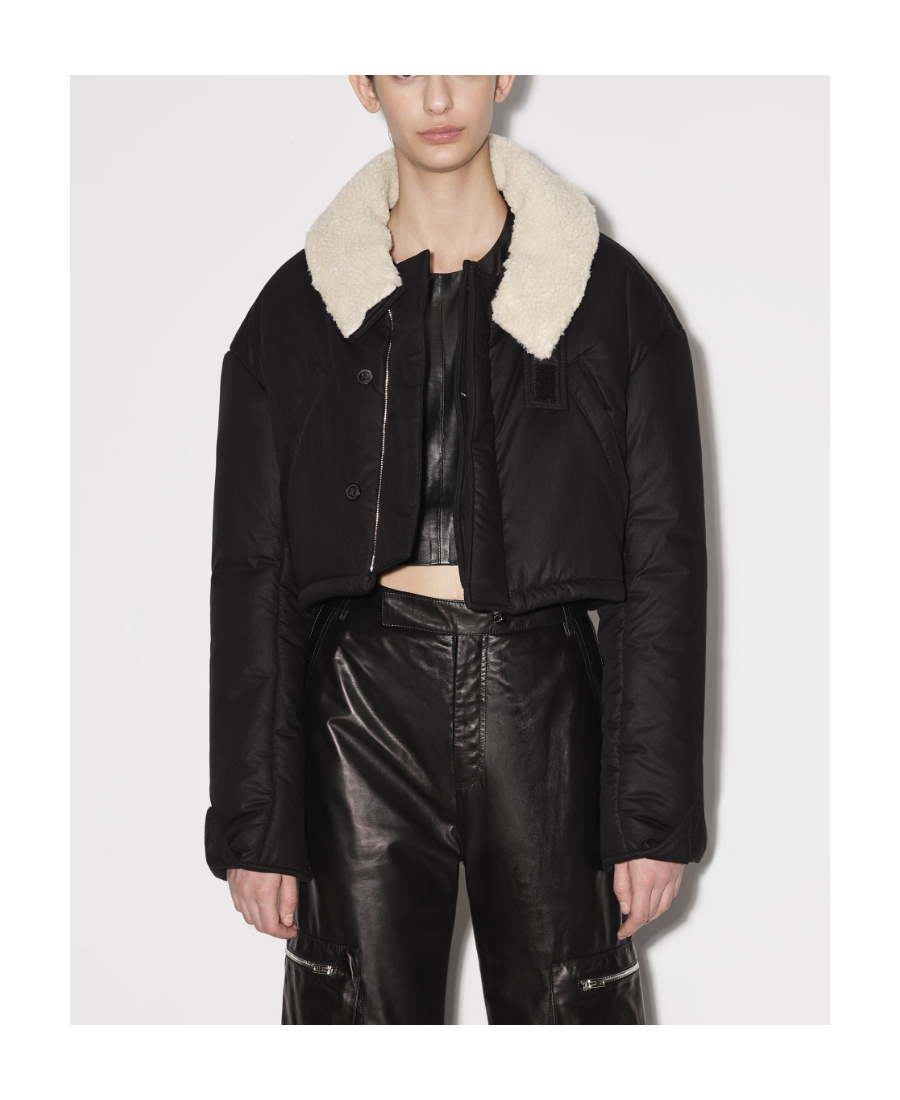Amiri Short Down Parker Coat In Black
