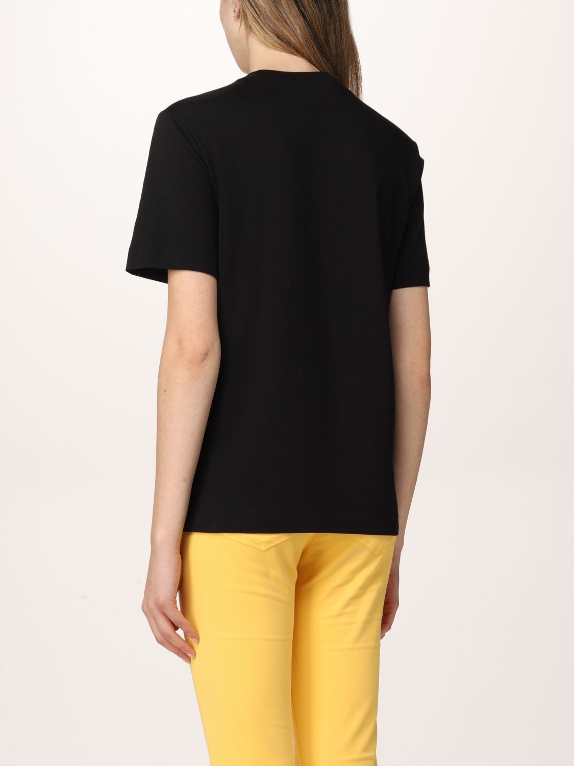 Moschino Logo-embroidered Cotton T-shirt In Black