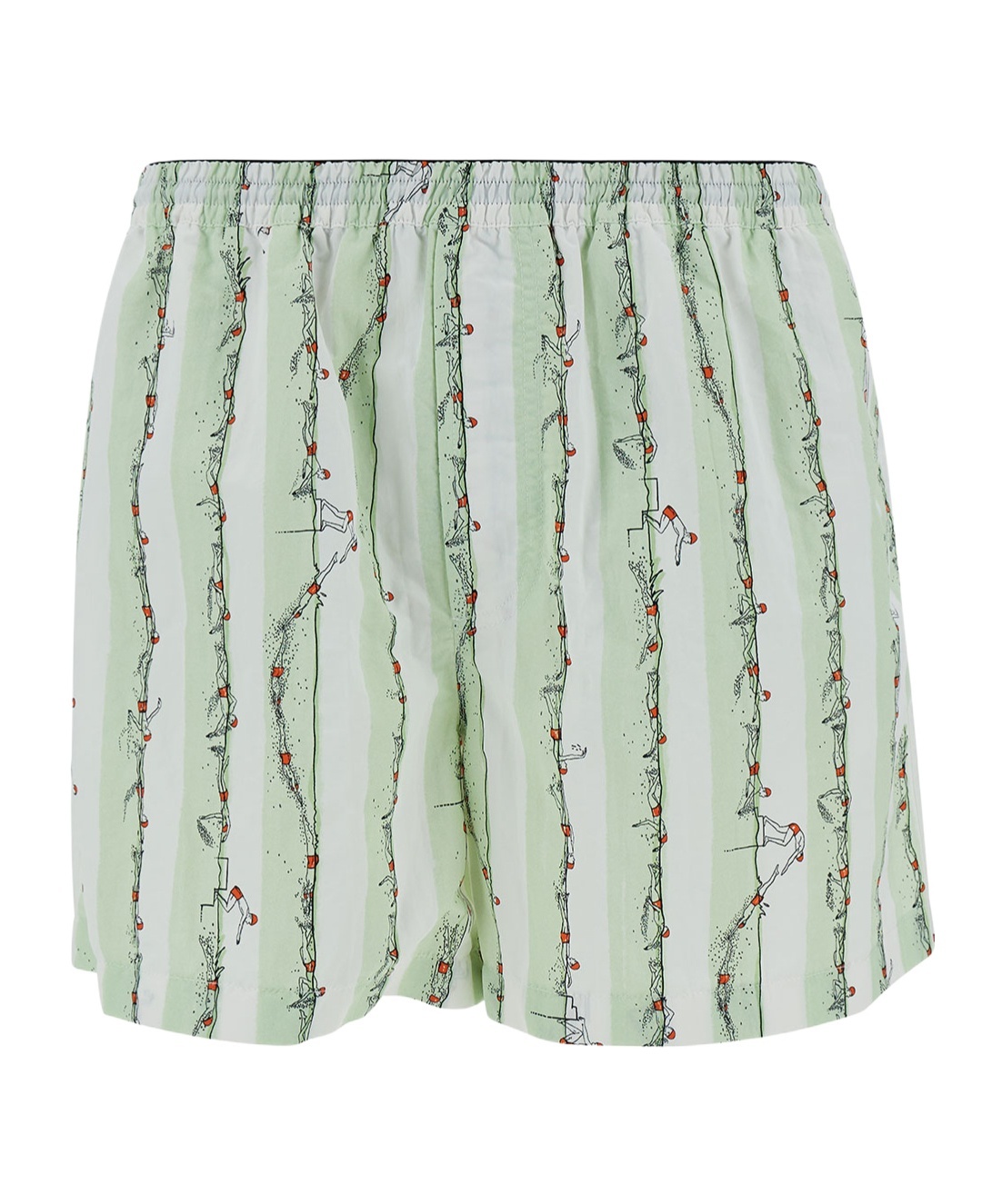Bottega Veneta Hand Drawn Print Swimming Shorts In Green