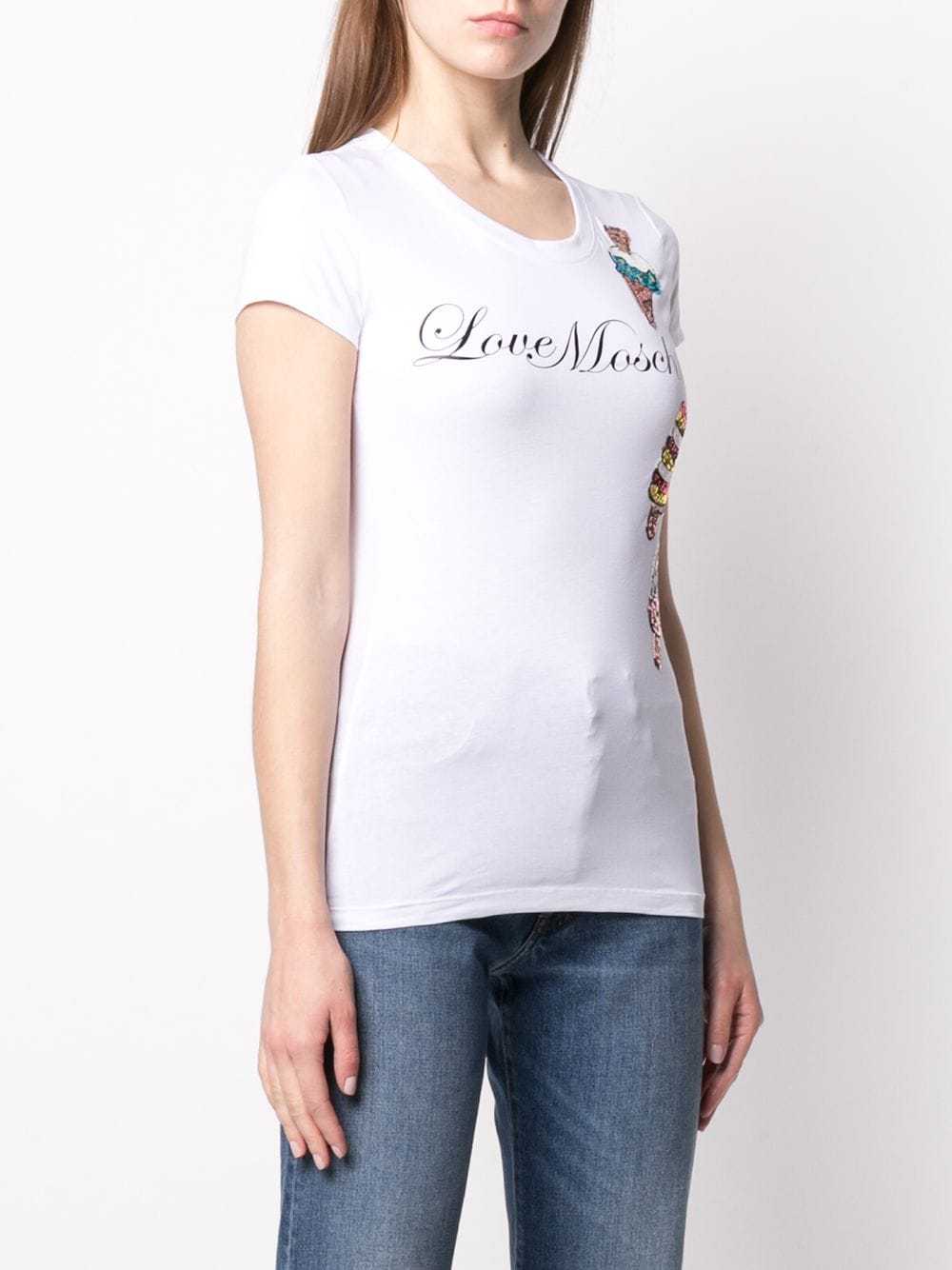 Moschino Logo Detail T-shirt In White