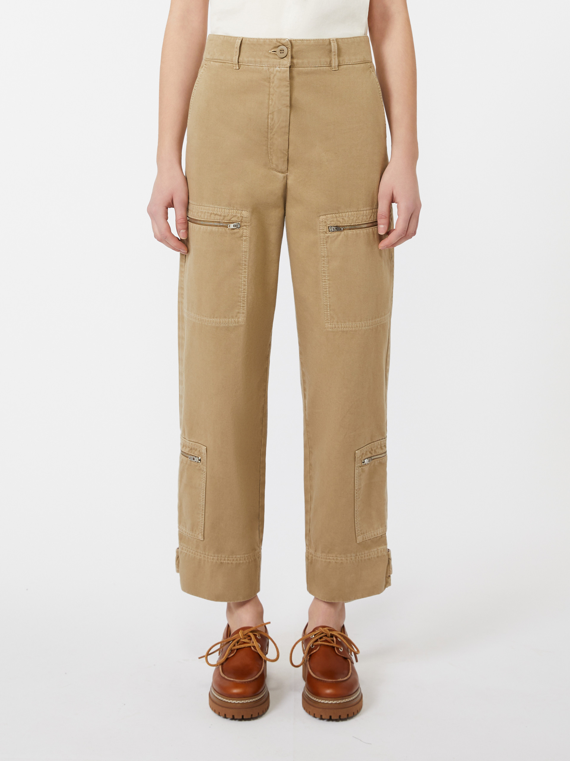 Weekend Max Mara Colonia Long Trouser Khaki In Brown