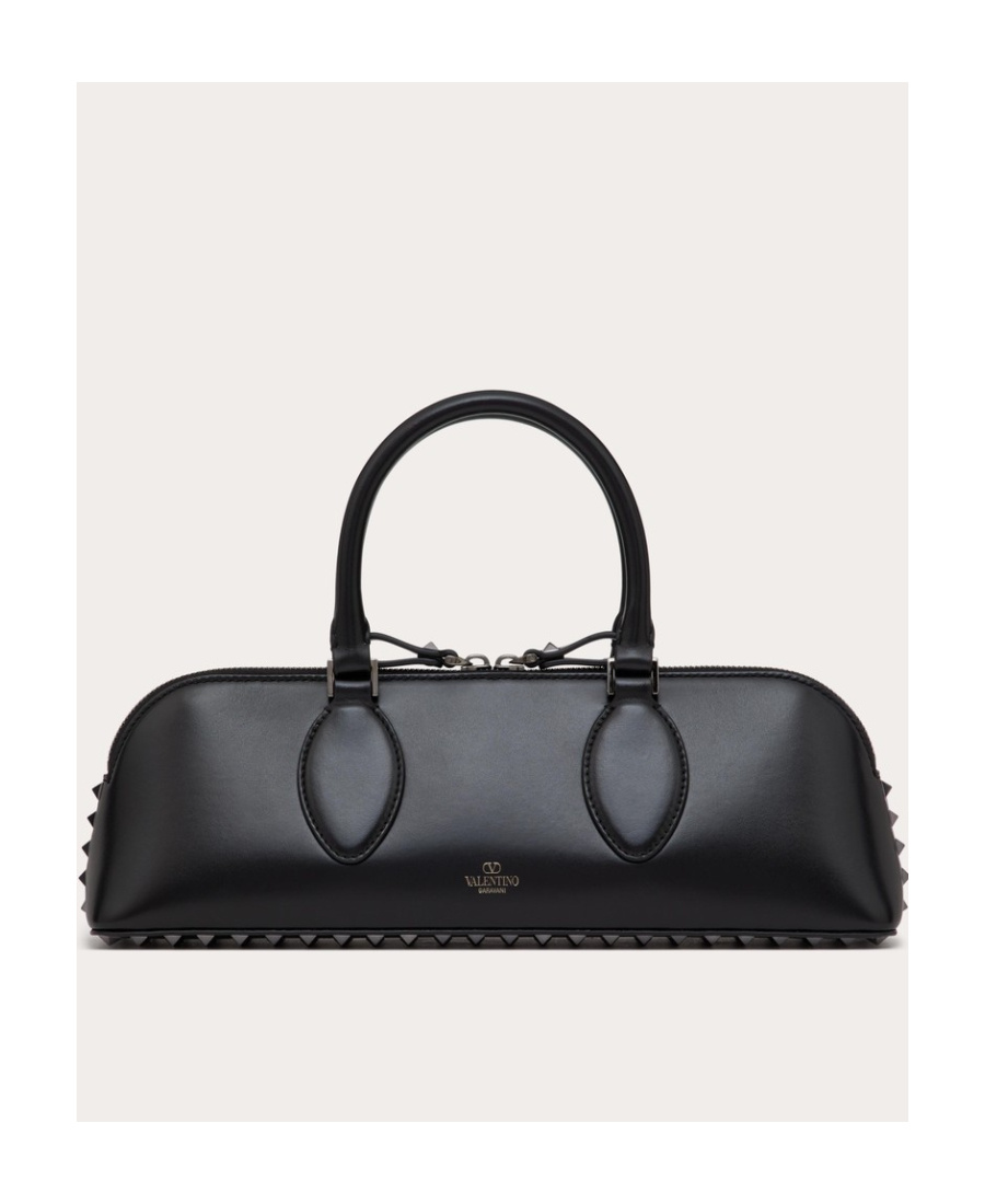 Valentino Rockstud East-west Leather Tote Bag In Black