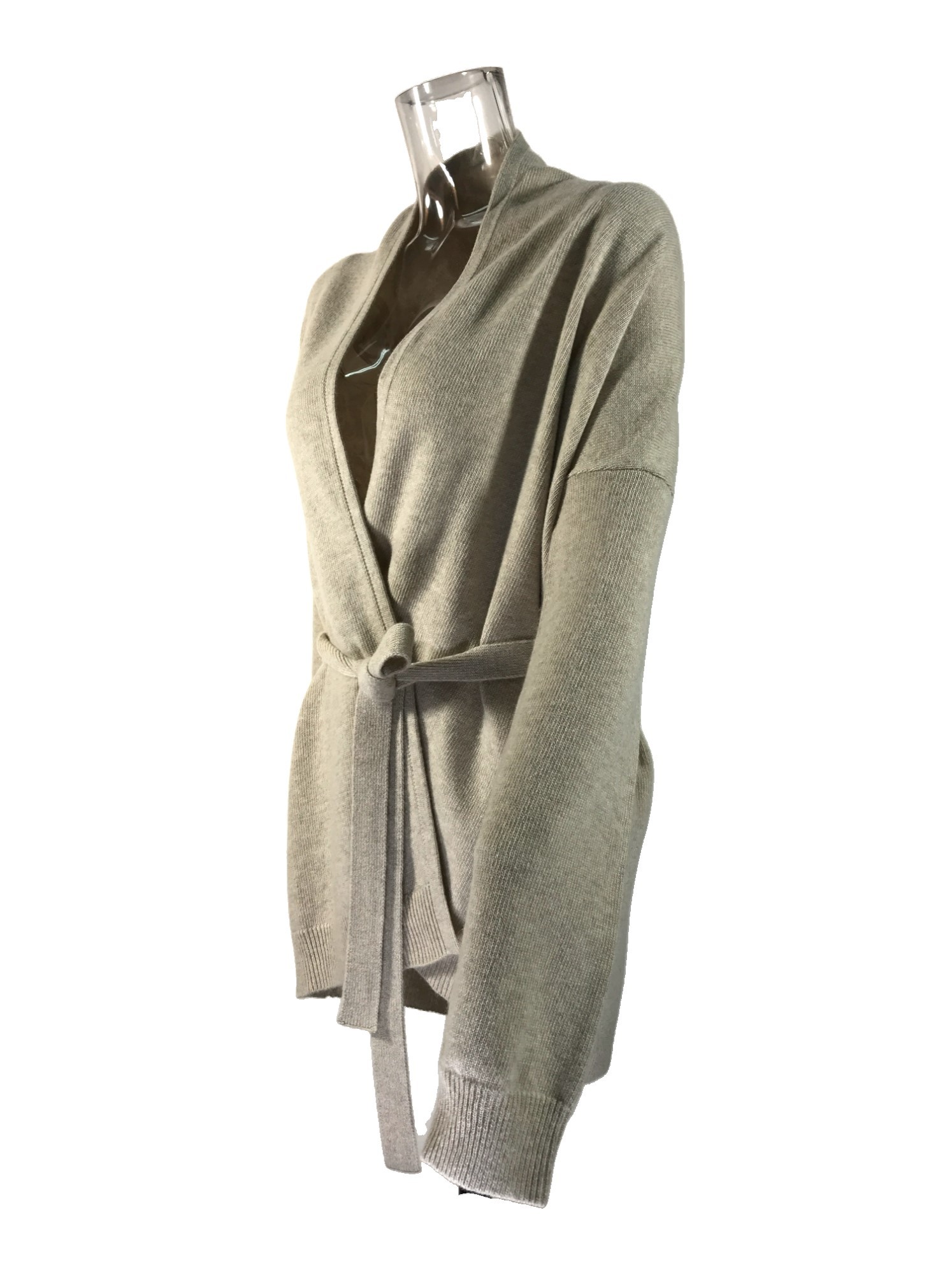 Max Mara Long-sleeved Knitted Cardigan In Gray