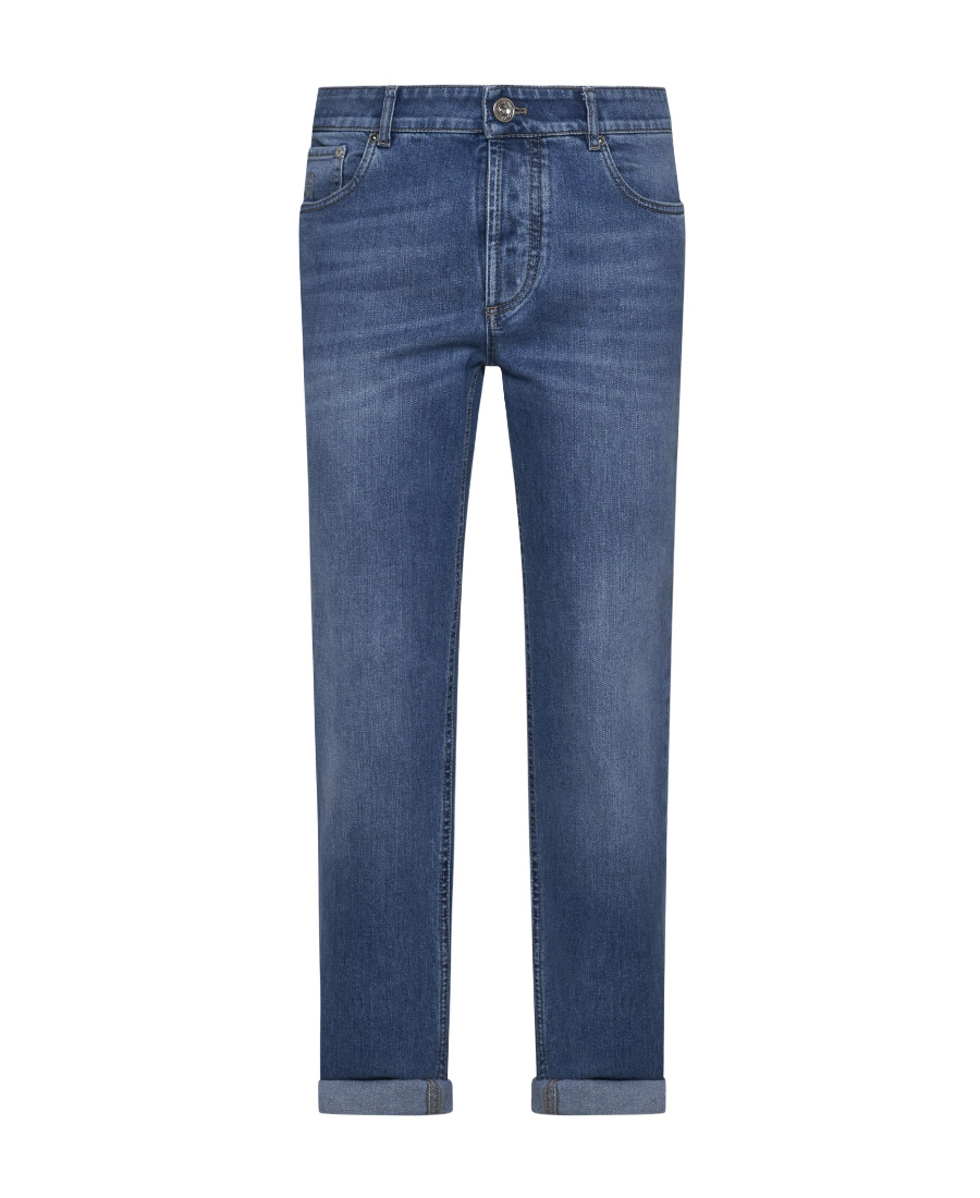 Brunello Cucinelli Rolled Cuff Denim Jeans In Blue
