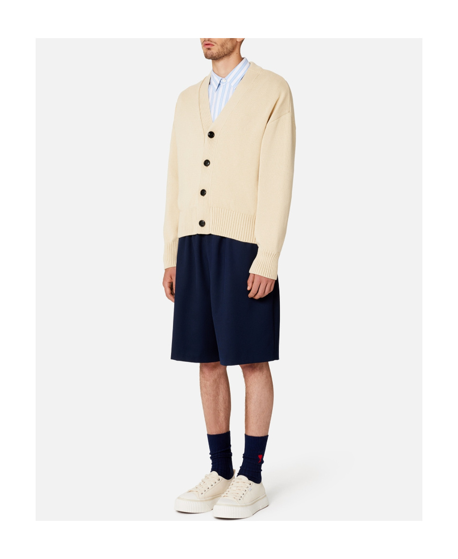 Ami Alexandre Mattiussi Ami De Coeur Button-up Cardigan In Nude