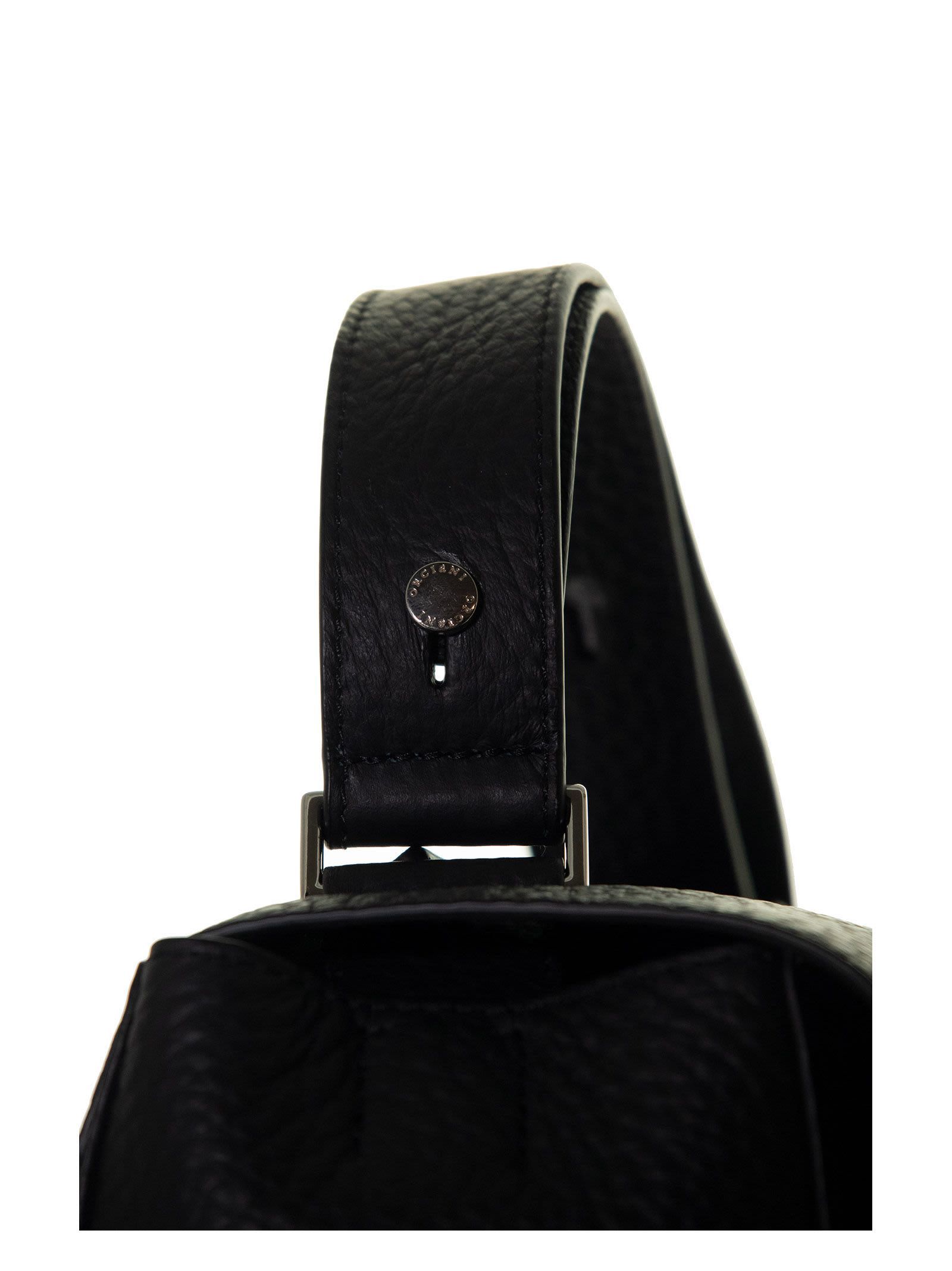 Orciani Logo Handbag In Black