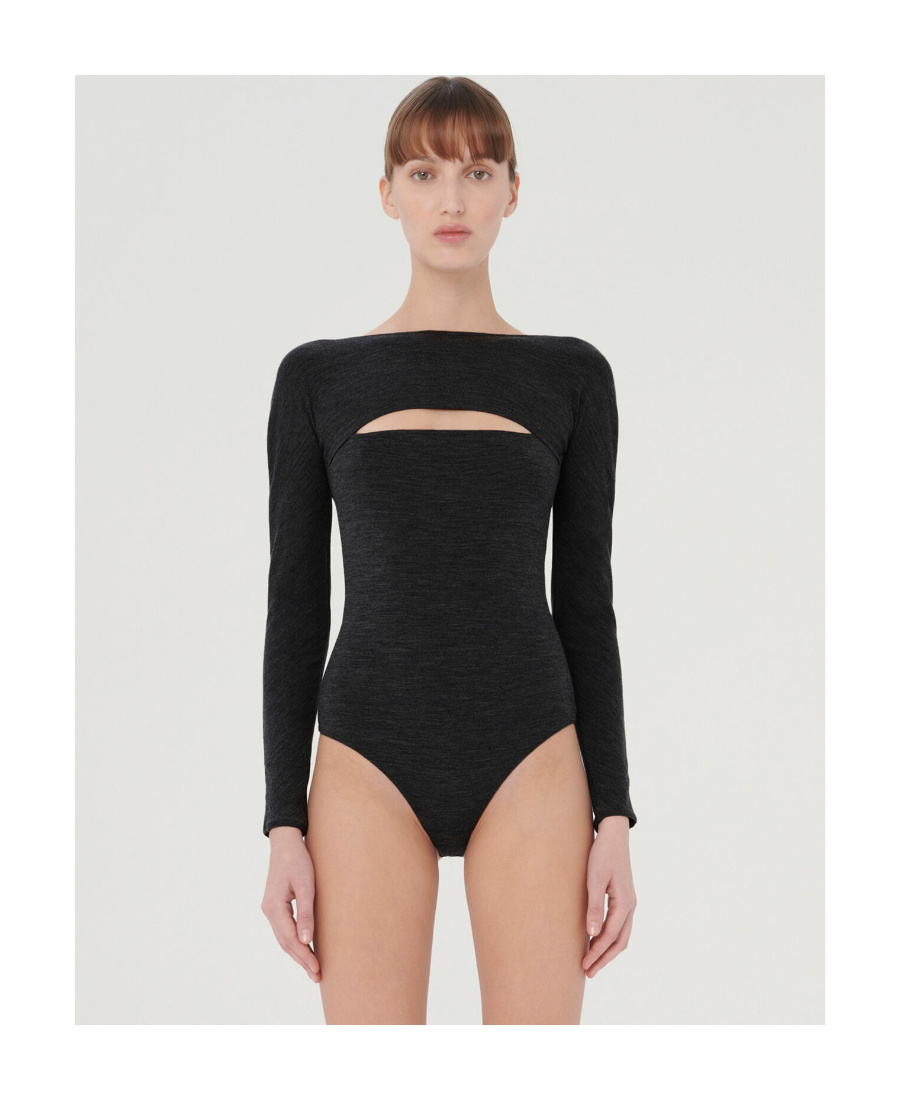 Wolford Cut-out Virgin-wool Top In Black