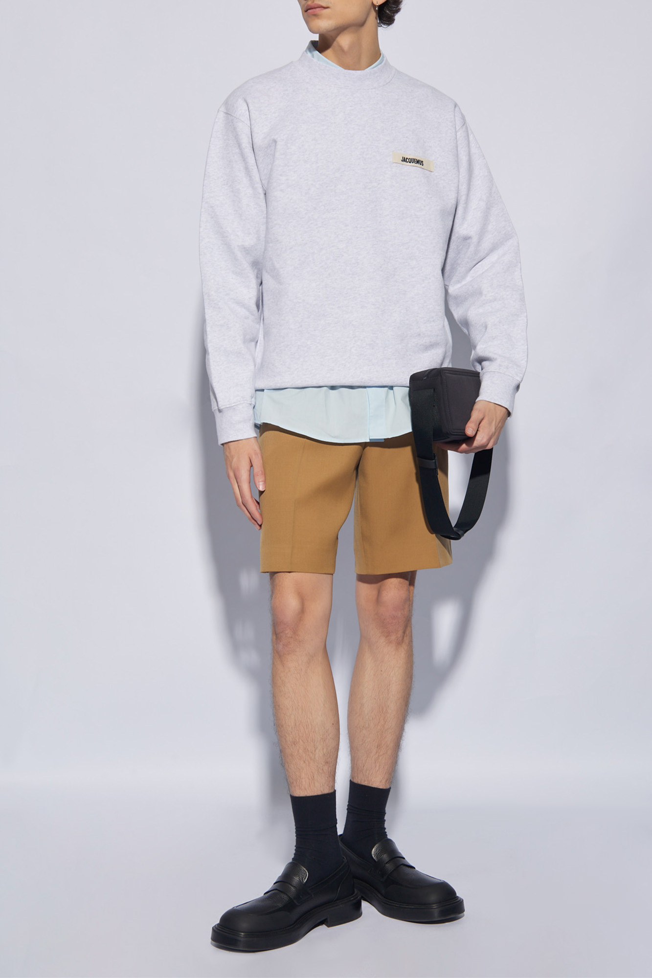 Lanvin Pressed Crease Belted Shorts In Brown