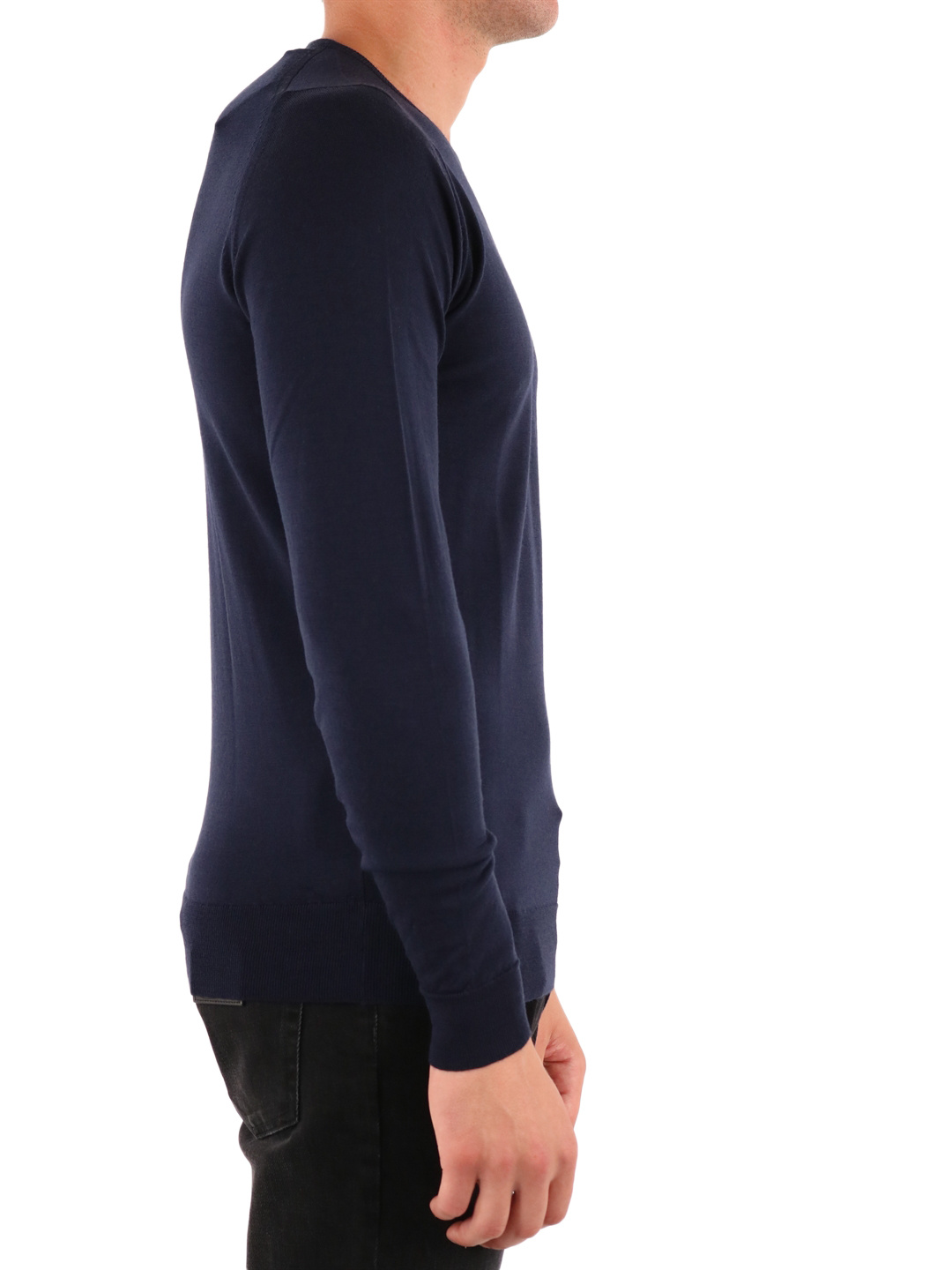 John Smedley Crew-neck Knit Jumper In Black