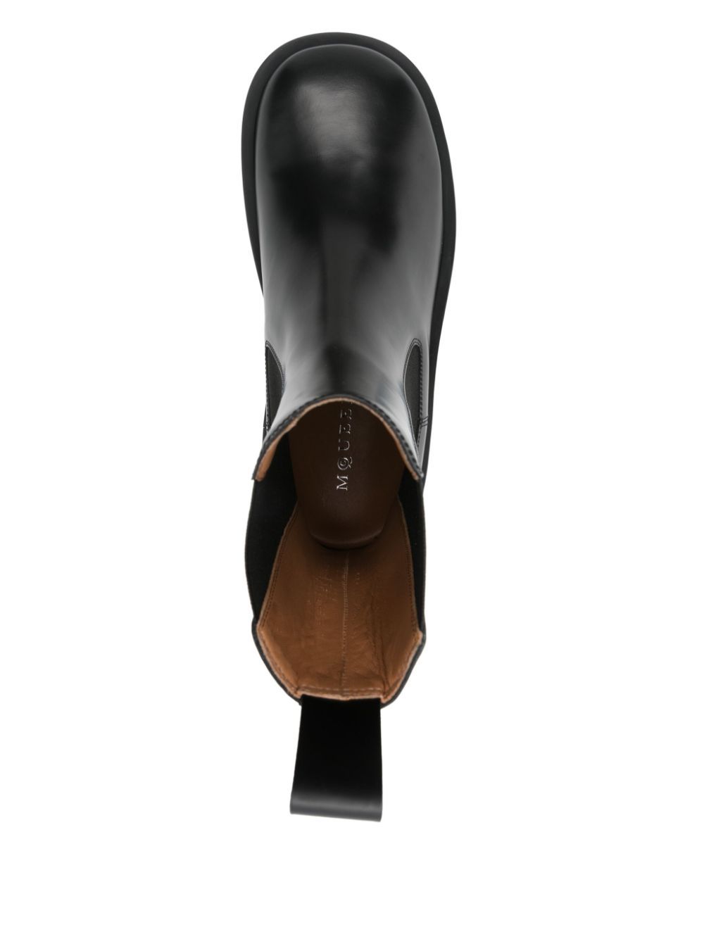 Alexander Mcqueen Calf Leather Chelsea Float Boots In Black