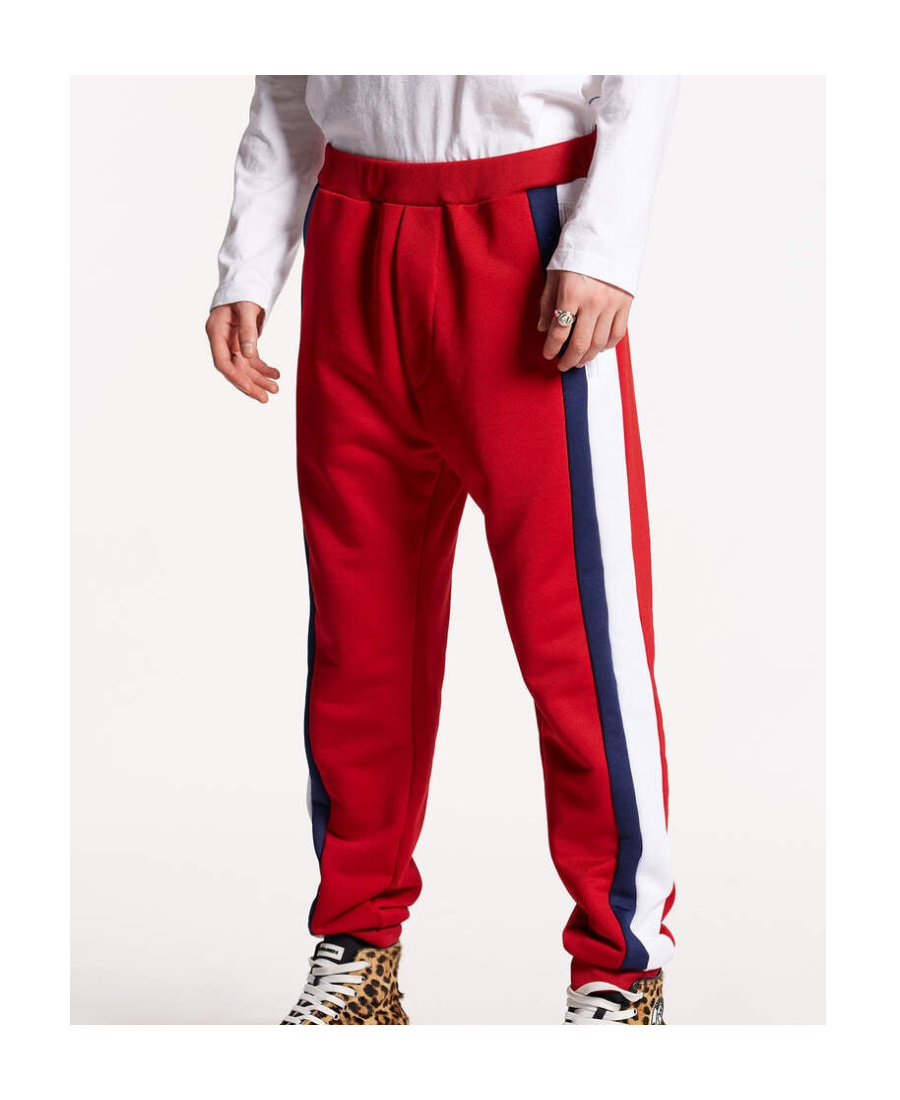 DSQUARED2 STRIPED COTTON-BLEND TRACK PANTS