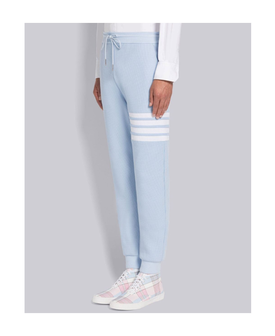 Thom Browne 4-bar Tapered Track Pants In Blue