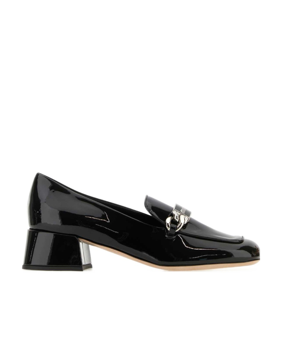 Miu Miu Square Head Loafer Shoes In Black
