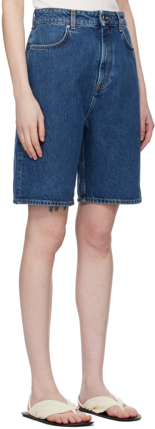 LOULOU STUDIO BELT RING DENIM SHORTS