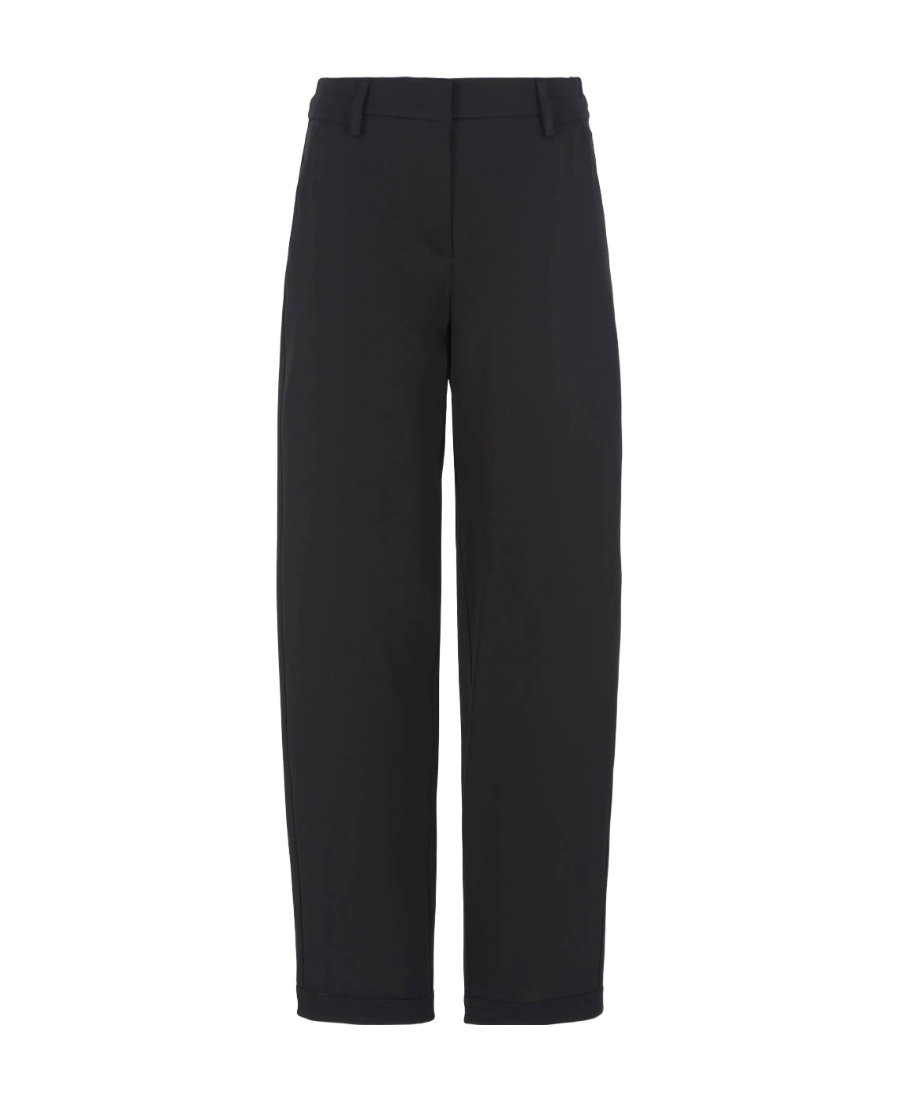 Giorgio Armani Velvet Straight Pants In Black