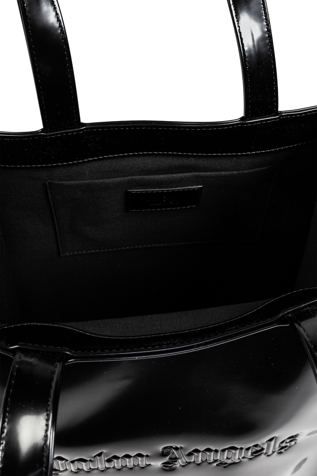 Palm Angels Logo Debossed Open Top Tote Bag In Black