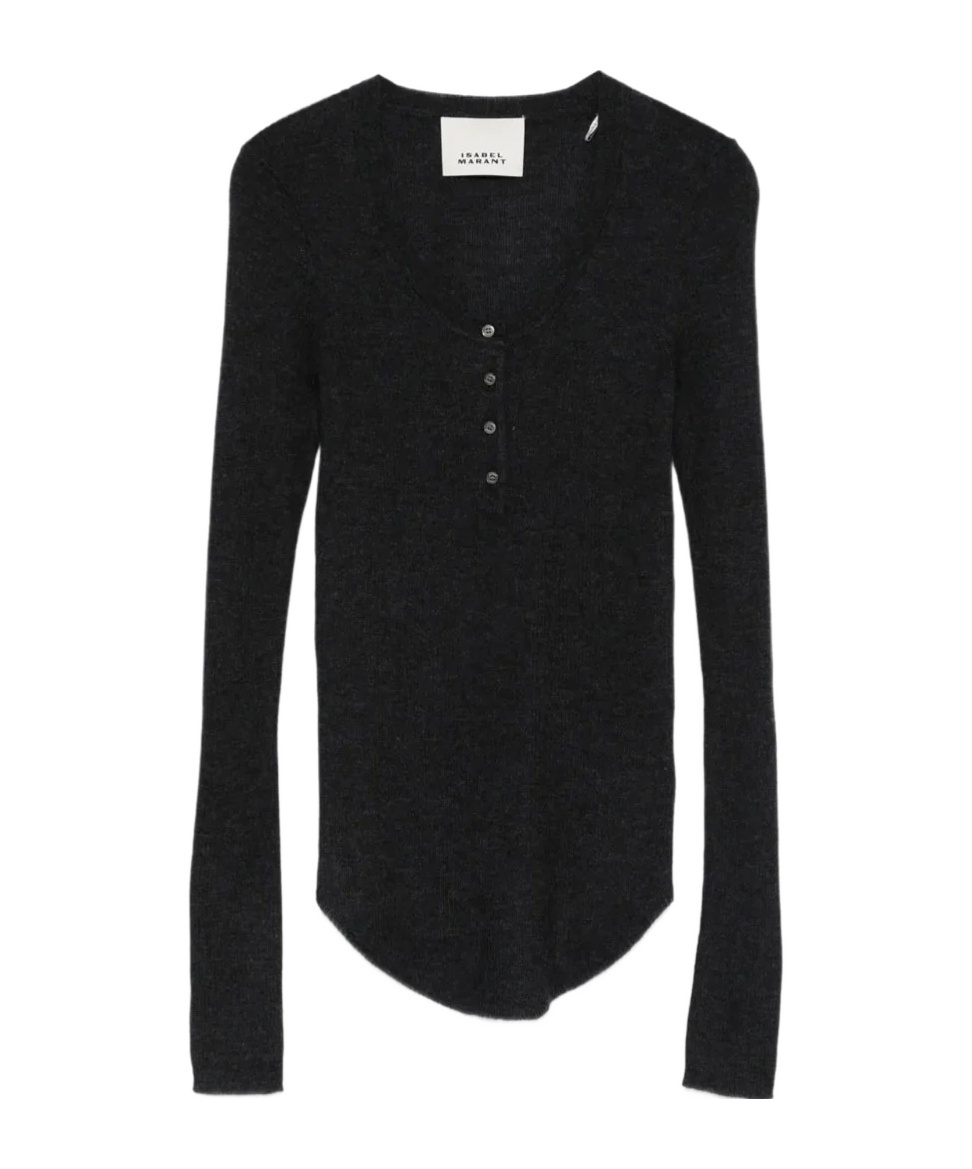 Isabel Marant Idite Button-front Top In Gray