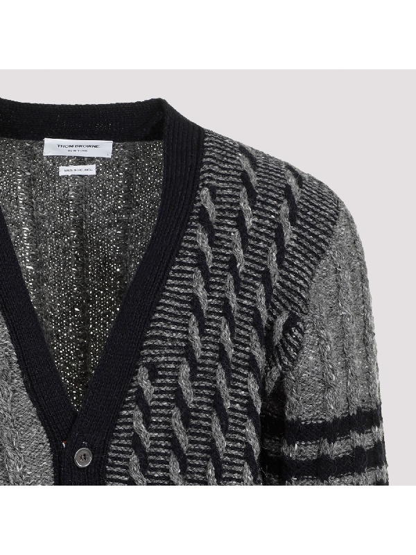 Thom Browne 4-bar Stripe Cardigan In Black