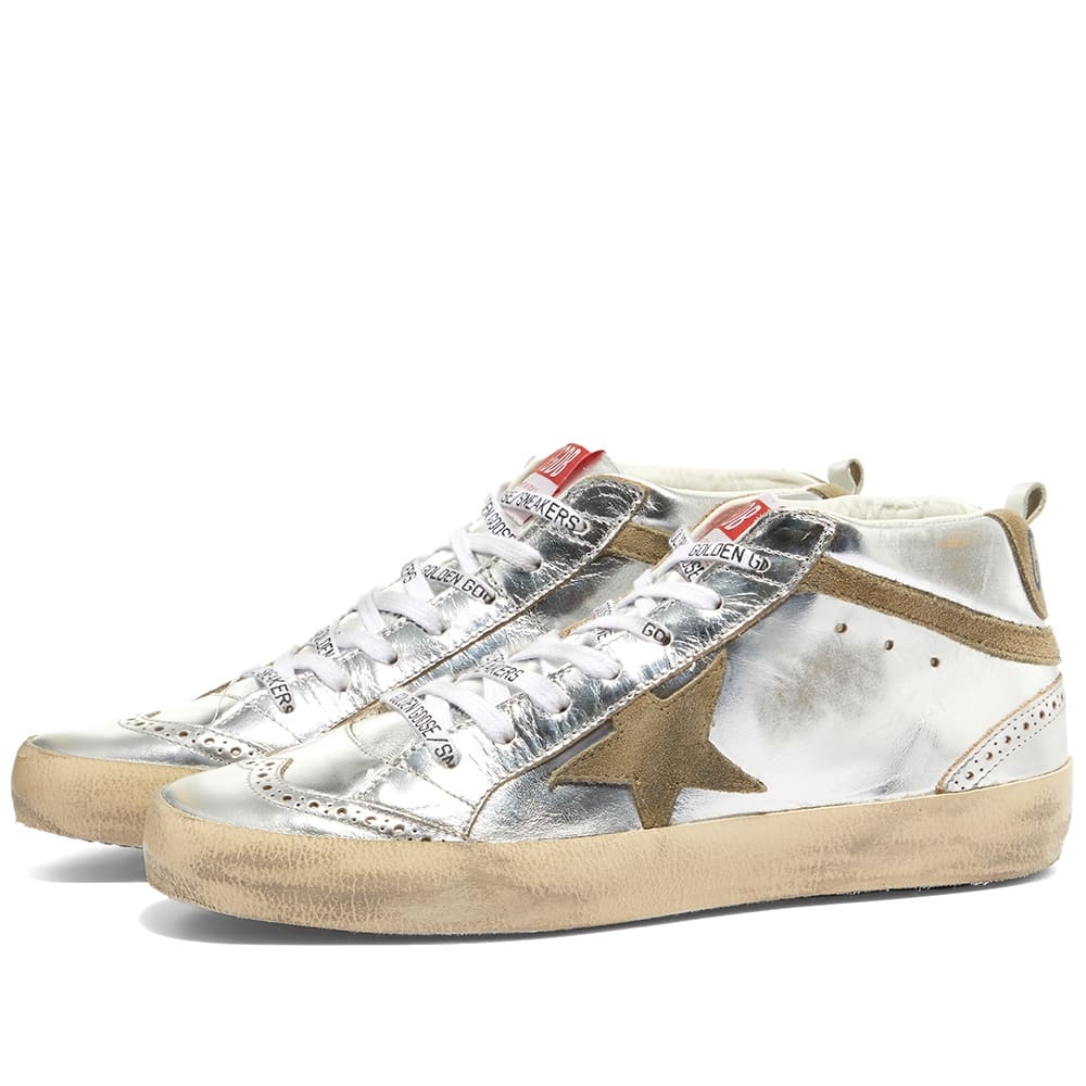 Golden Goose Laminated High-top Sneakers Perforated Toe In Multicolor