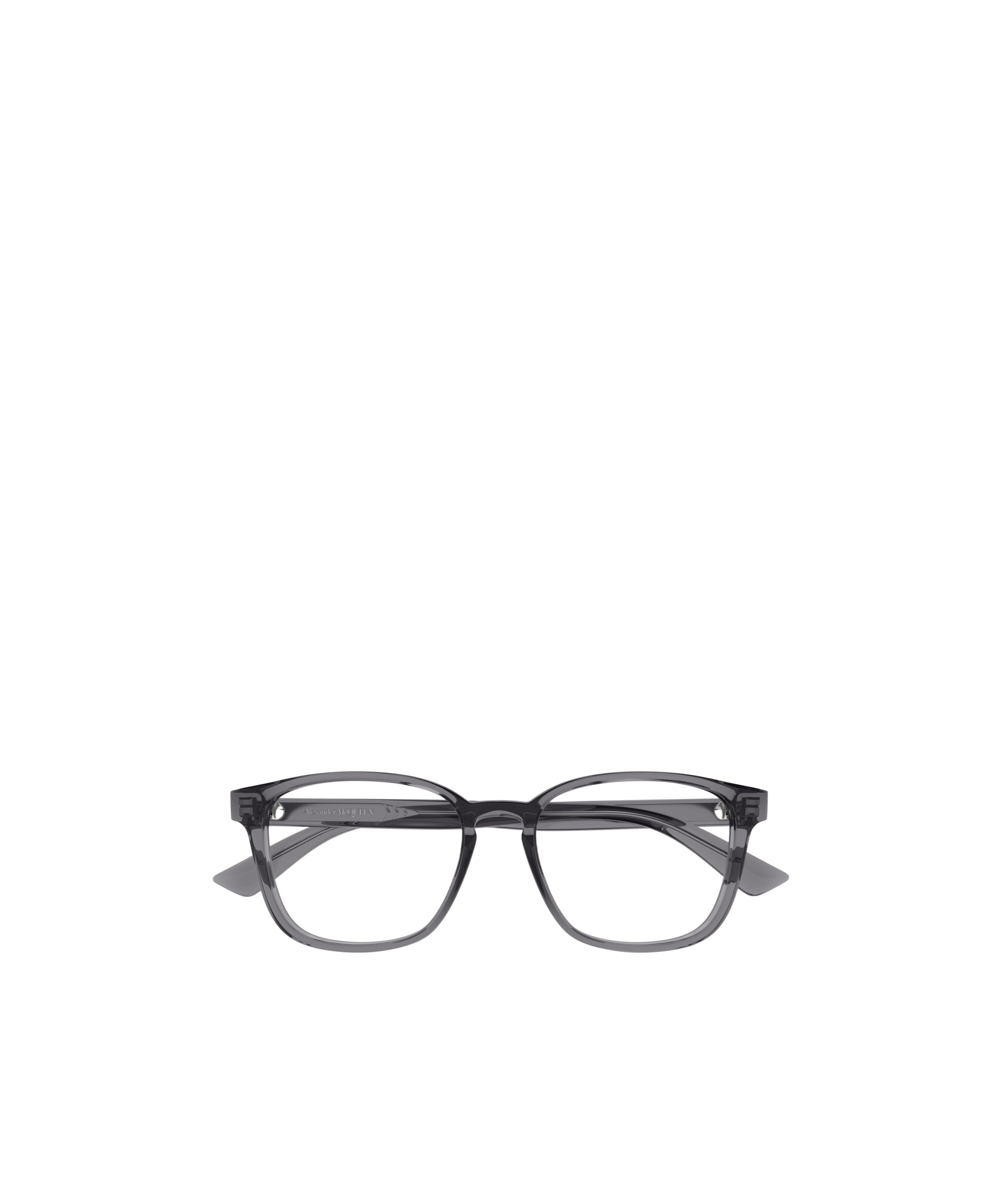 Alexander Mcqueen Transparent Square-frame Glasses In Gray