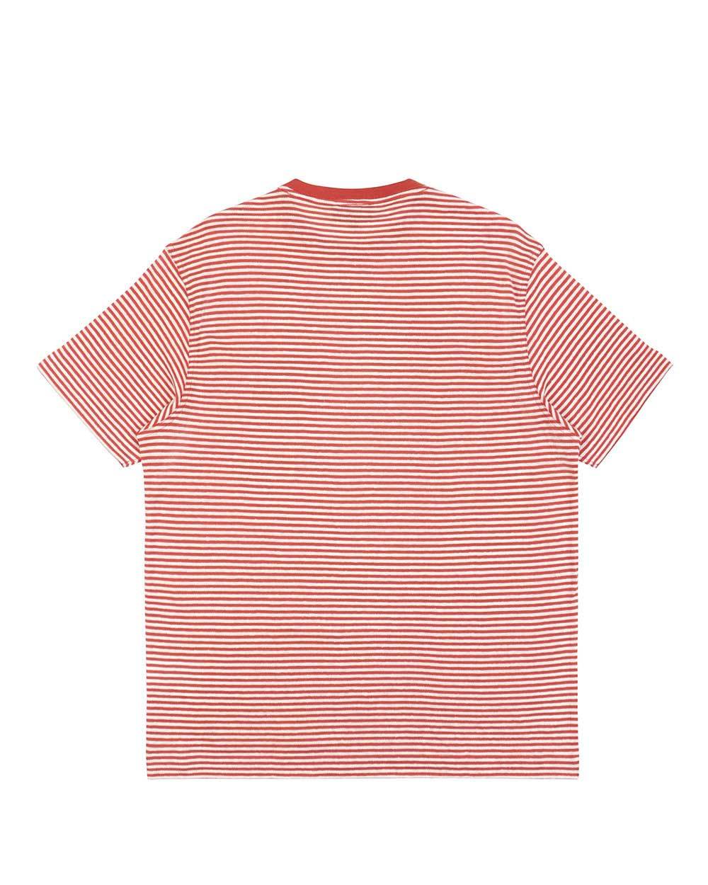 DUNHILL ROUND COLLAR STRIPED T-SHIRT 