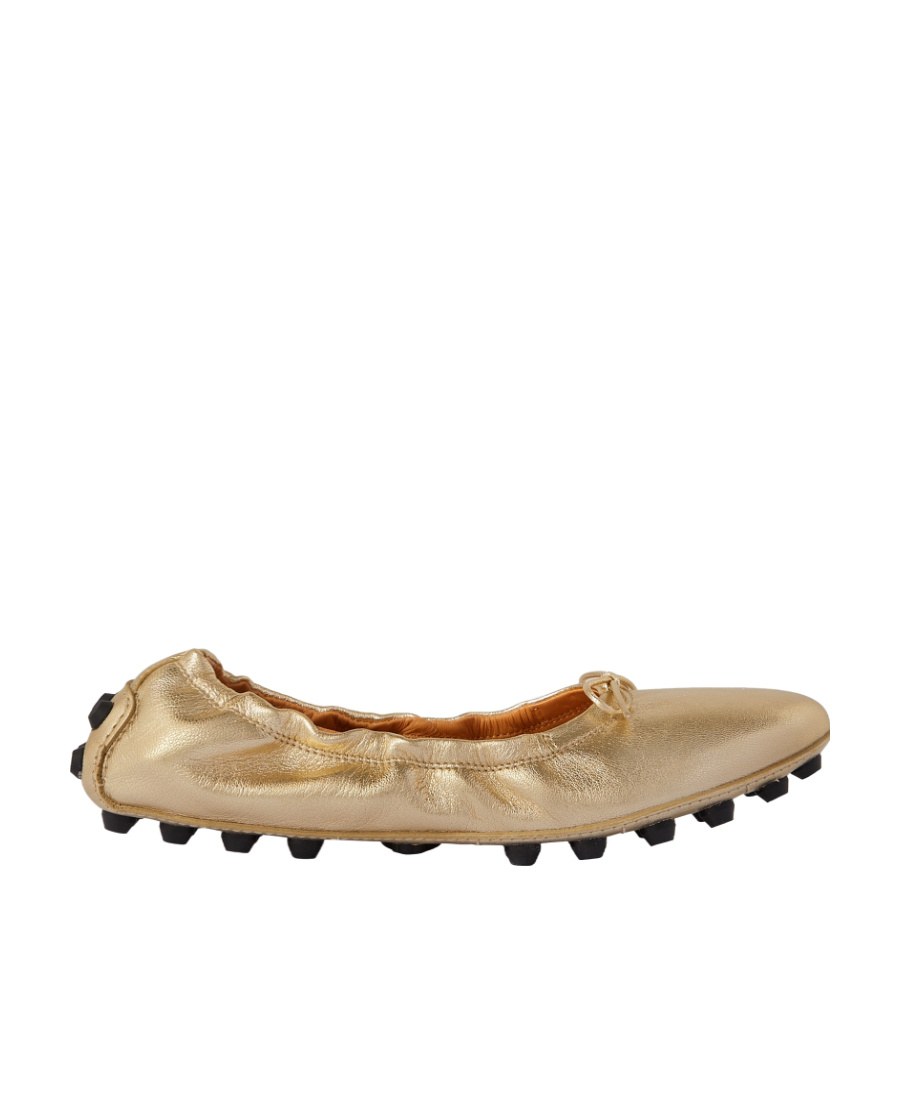 Tod's Women's Ball Leather Bow Ballet Flats In Nude