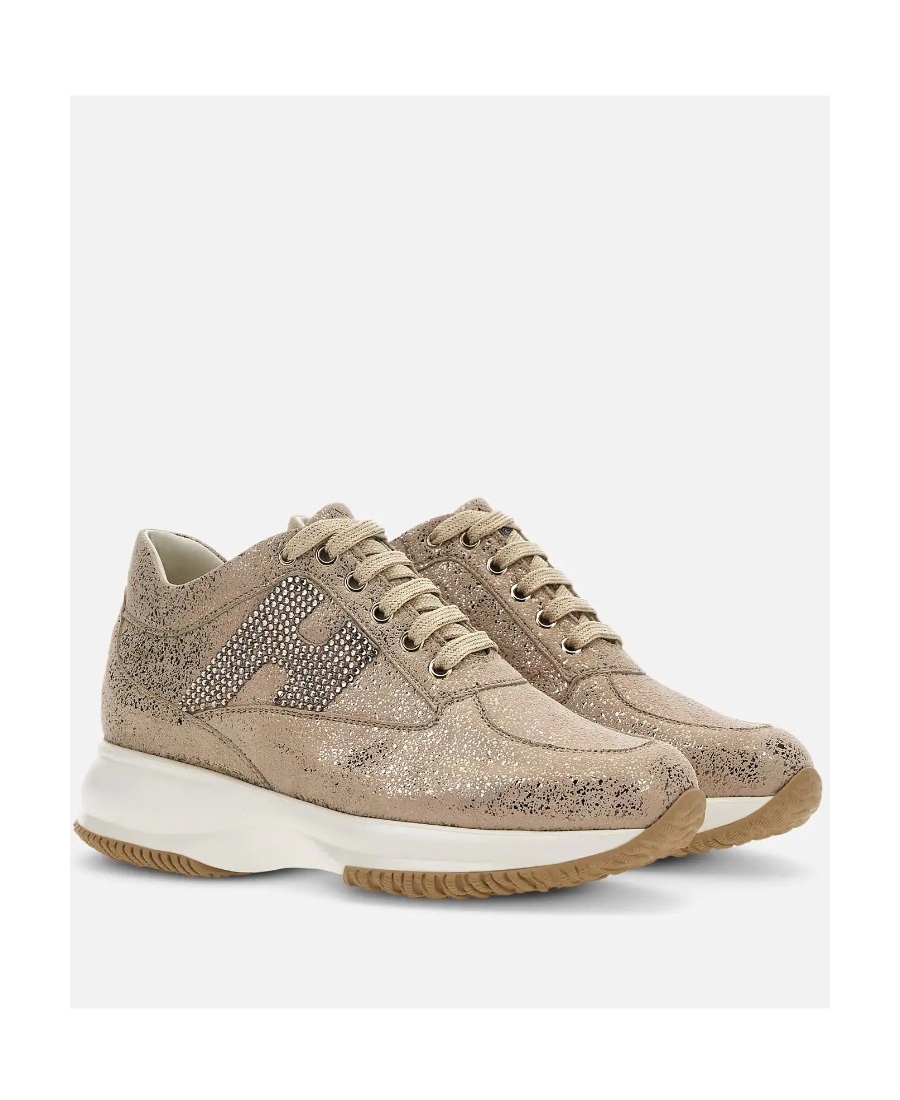 Hogan Logo Sports Shoes In Nude