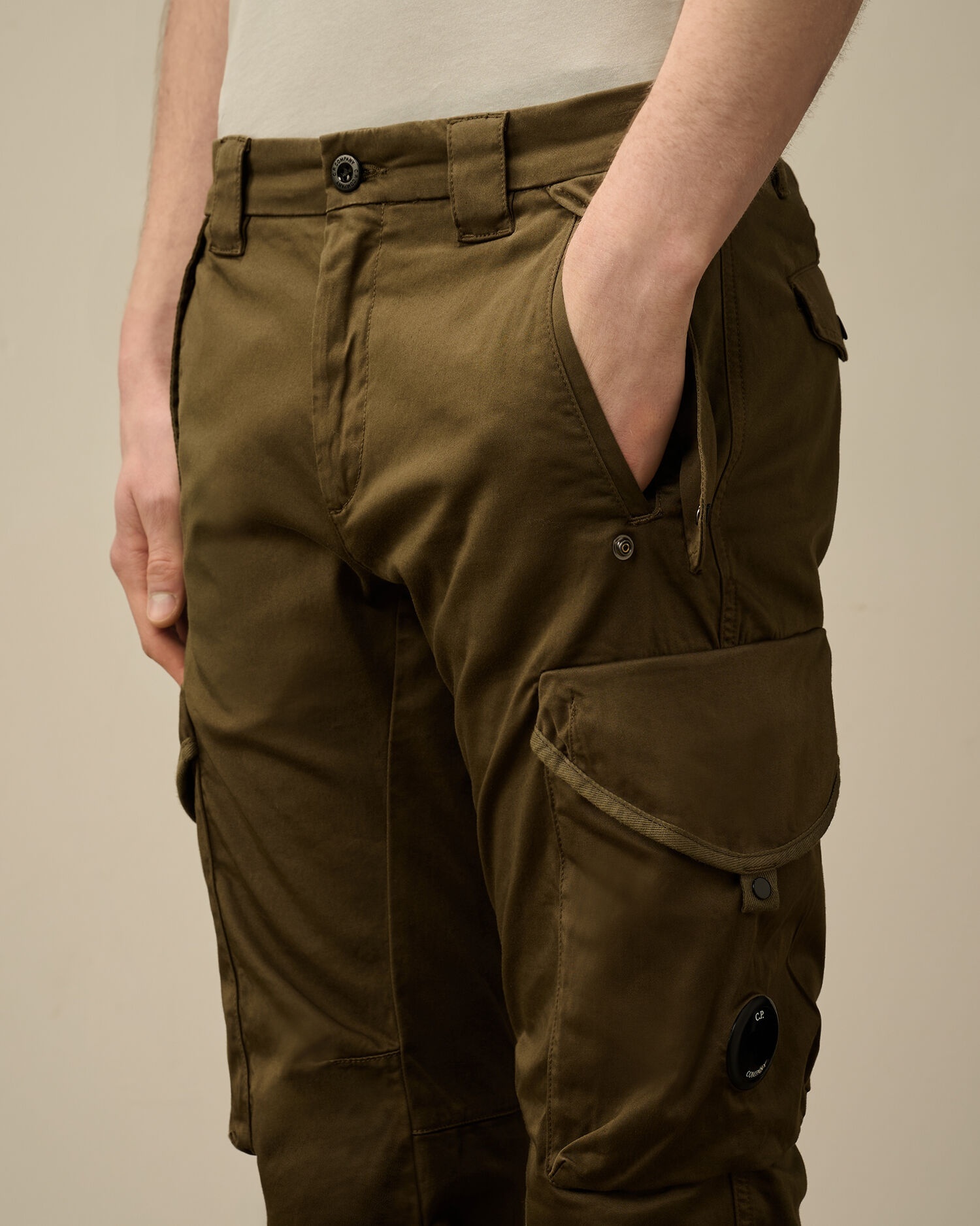 C.p. Company Belt Loop Track Pants In Green
