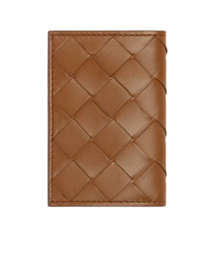 Bottega Veneta Logo Trifold Wallet In Brown