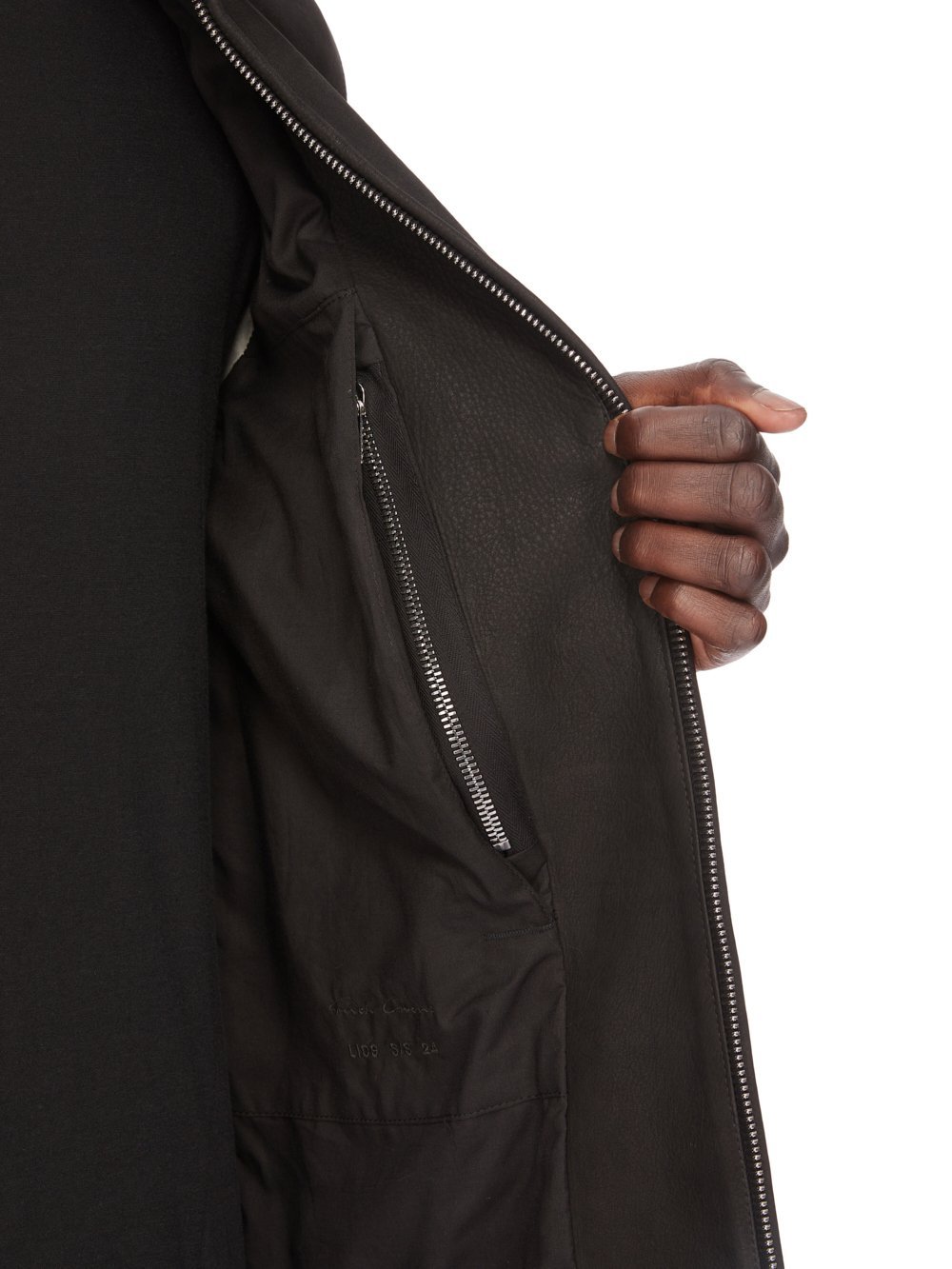 Rick Owens Brad Zipped Suede Jacket In Black