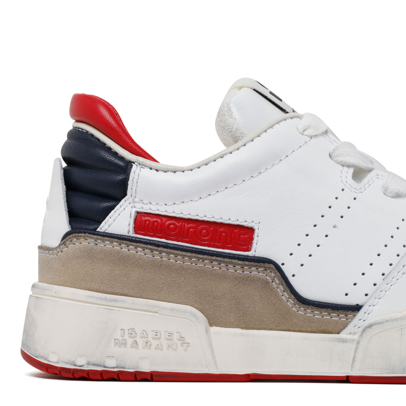 Shop Isabel Marant Logo Embossed Lace-up Sneakers