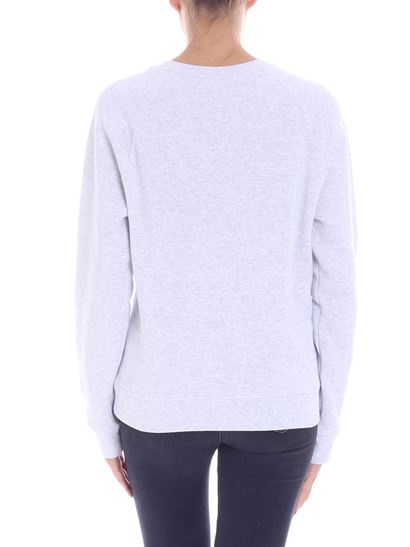 Msgm Sweatshirt With Brushed Logo Print In White