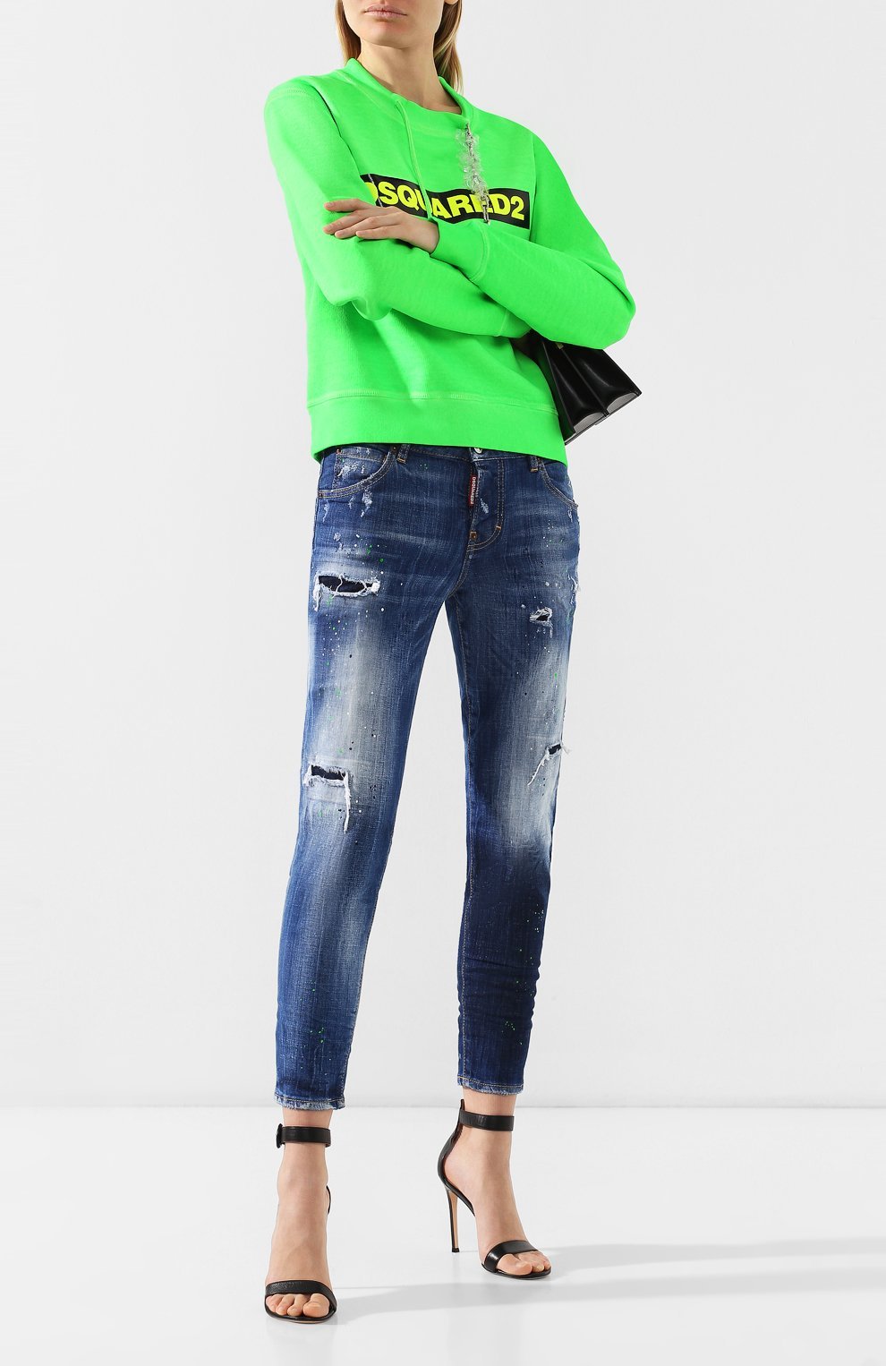 Dsquared2 Ripped Jeans With Details In Blue