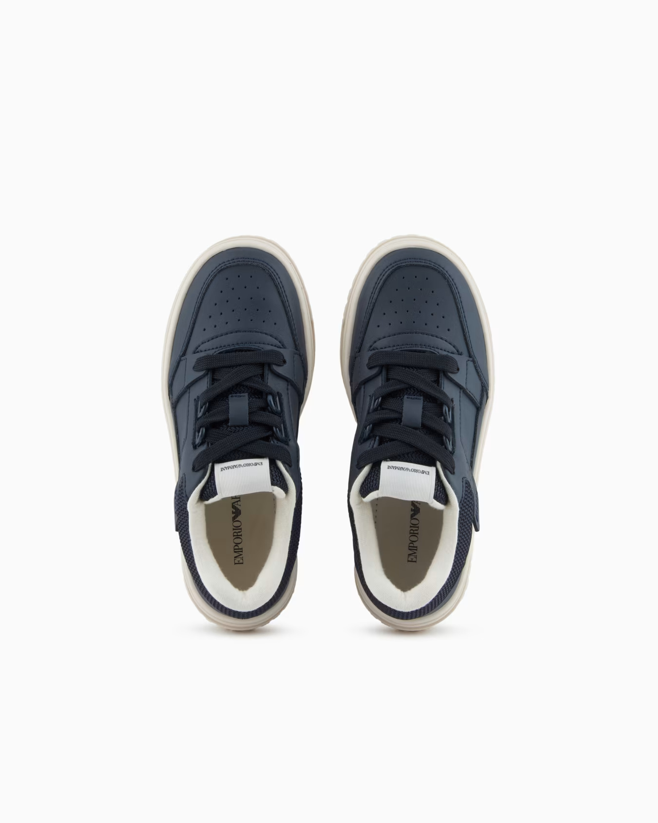 Emporio Armani Lace Up Sneakers In Blue