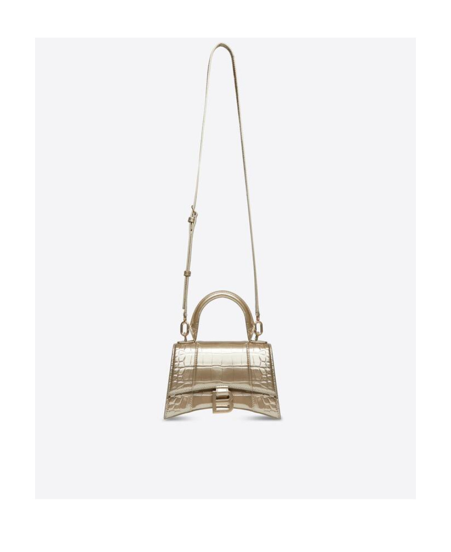 Balenciaga Xs Hourglass Top-handle Bag In Nude