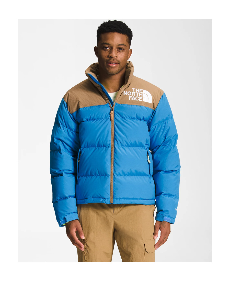 The North Face Logo Down Jacket In Blue