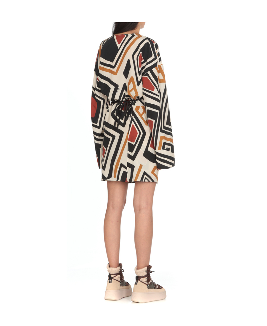 Dsquared2 Geometric Mini Wrap Dress In Black